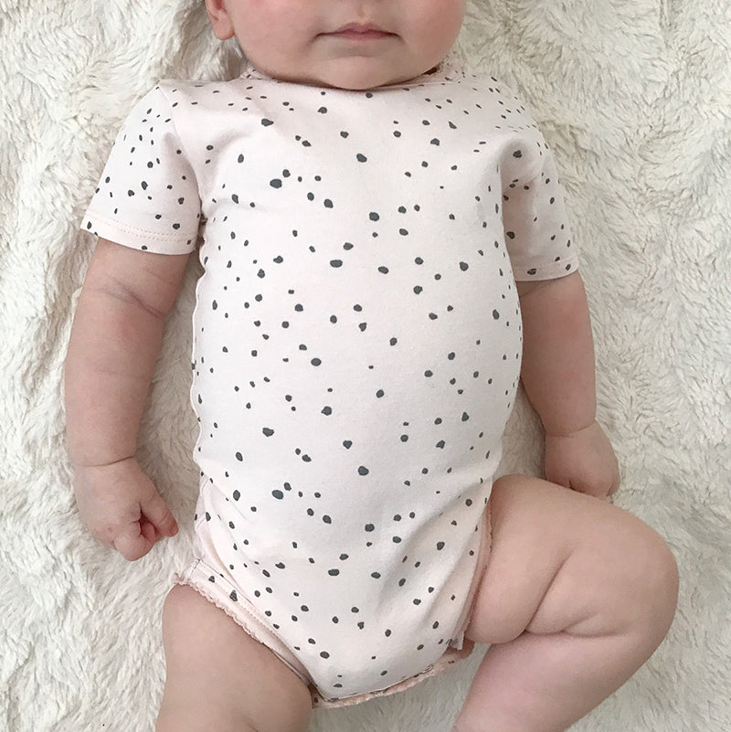Florence Dot Short Sleeve Baby Bodysuit -(2 Colors)