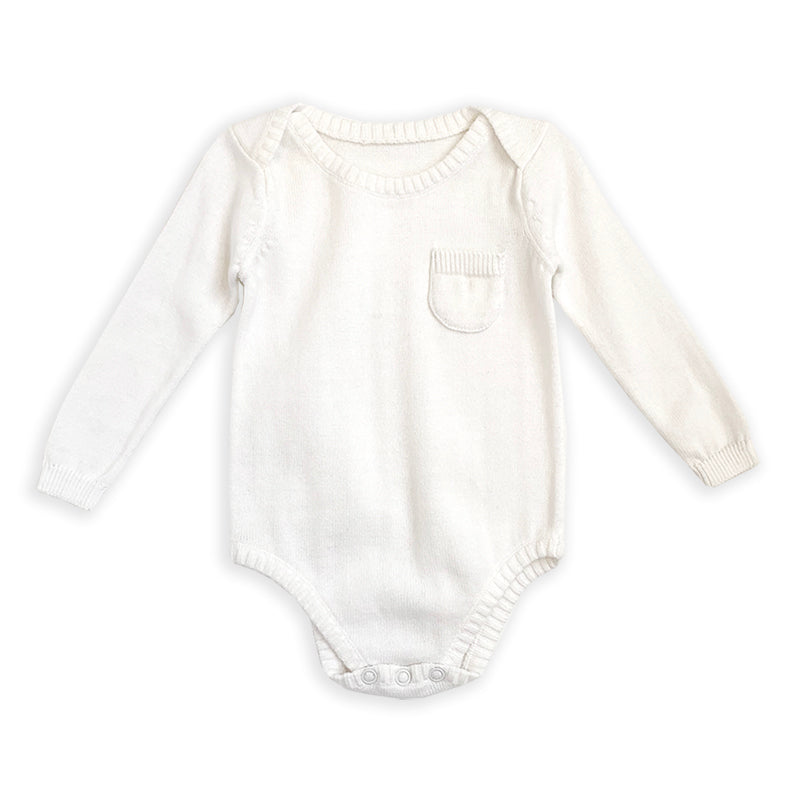 Milan Knit Baby Romper Bodysuit - Full Sleeve (5 Colors)