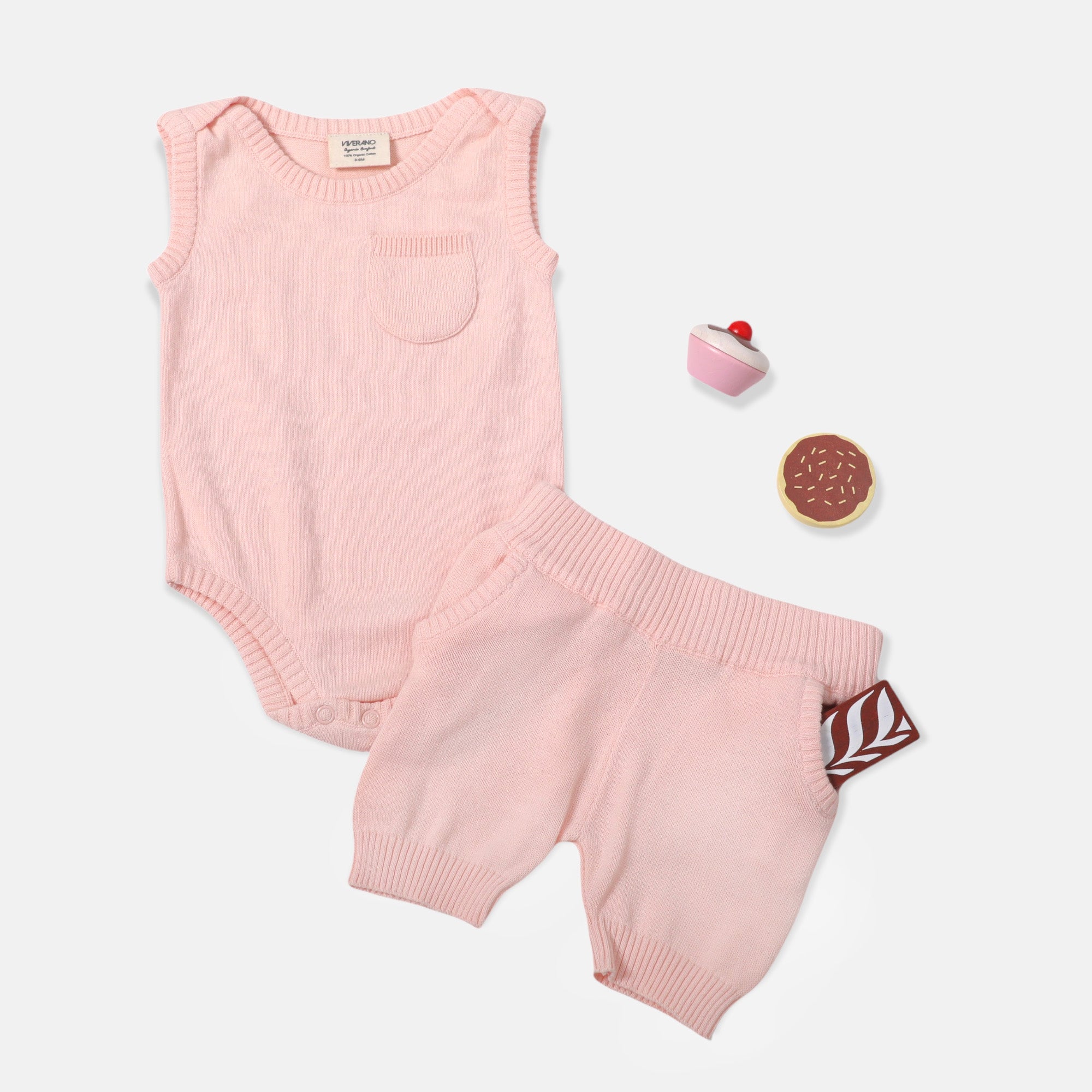 Milan Organic Knit Sleeveless Baby Bodysuit (4 Colors)