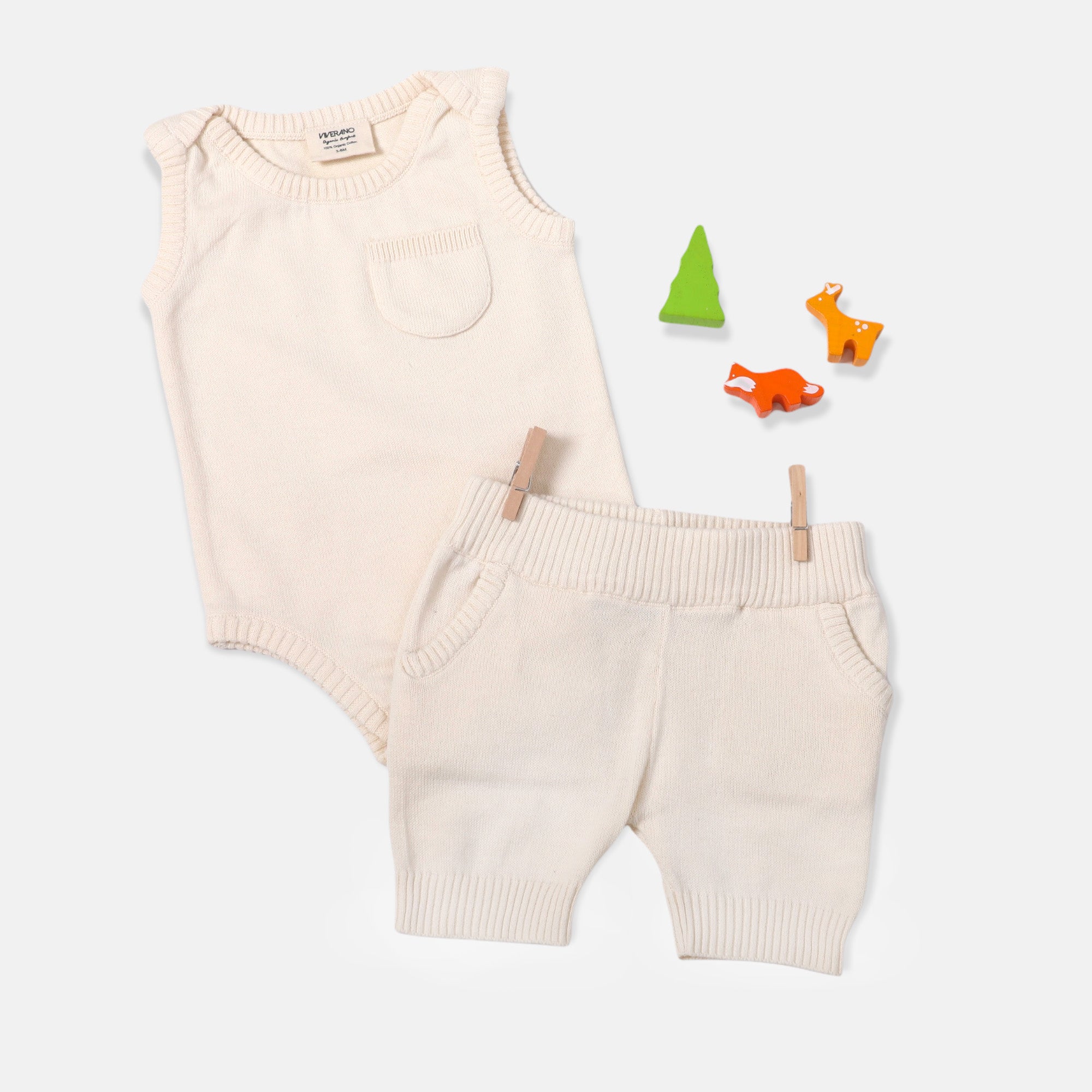 Milan Organic Knit Sleeveless Baby Bodysuit (4 Colors)