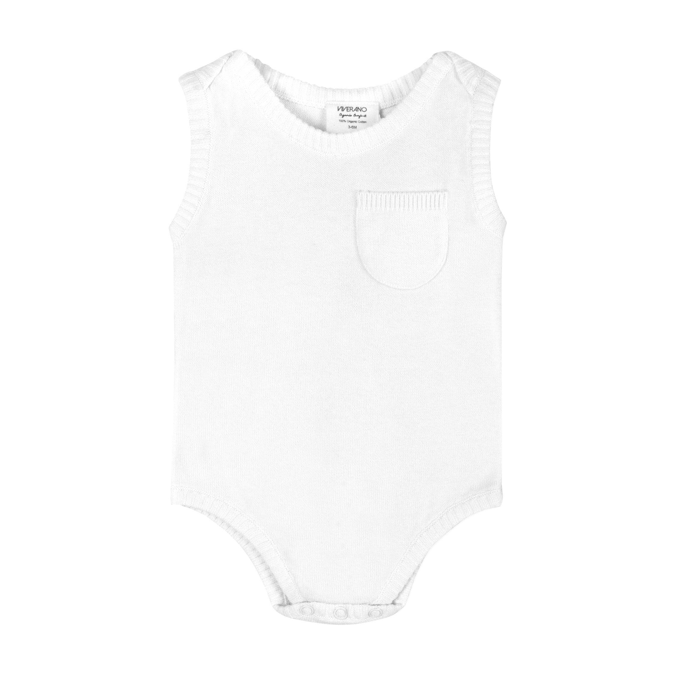 Milan Organic Knit Sleeveless Baby Bodysuit (4 Colors)