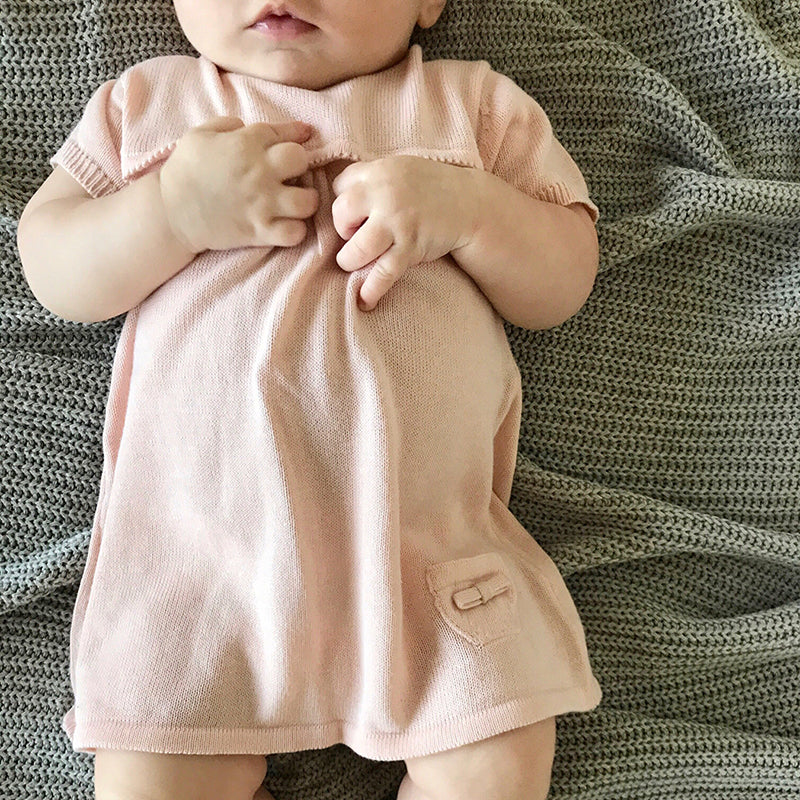 Milan Knit Dress Top - Short Sleeves - Cream