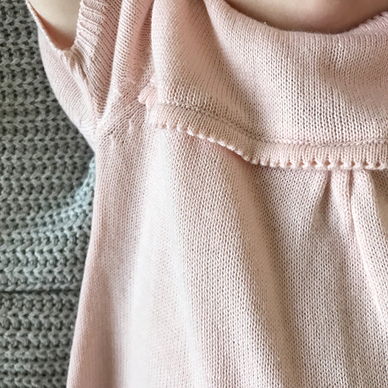 Milan Knit Dress Top - Short Sleeves - Cream