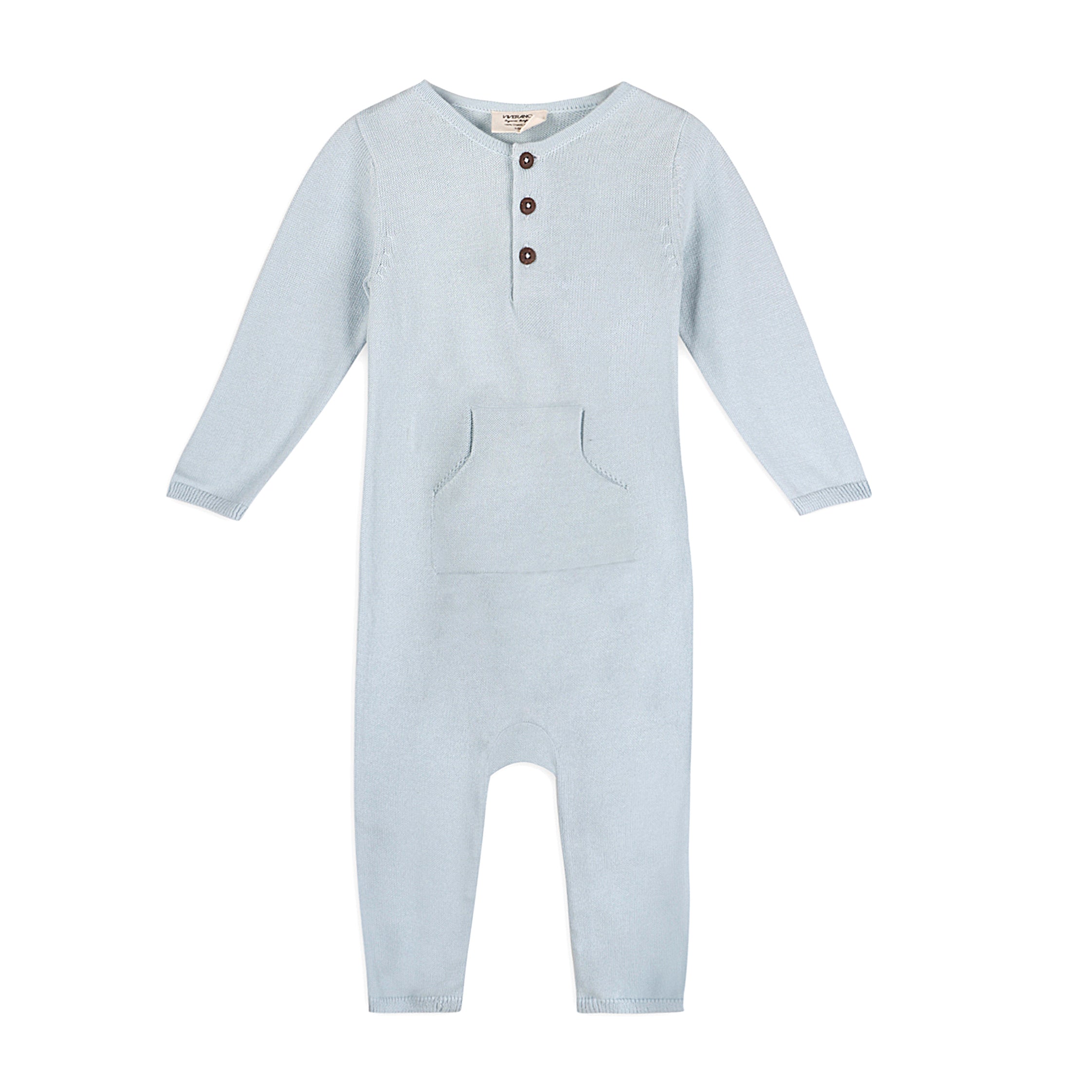 Milan Knit Kangaroo Pocket Baby Jumpsuit Coverall (3 Colors)