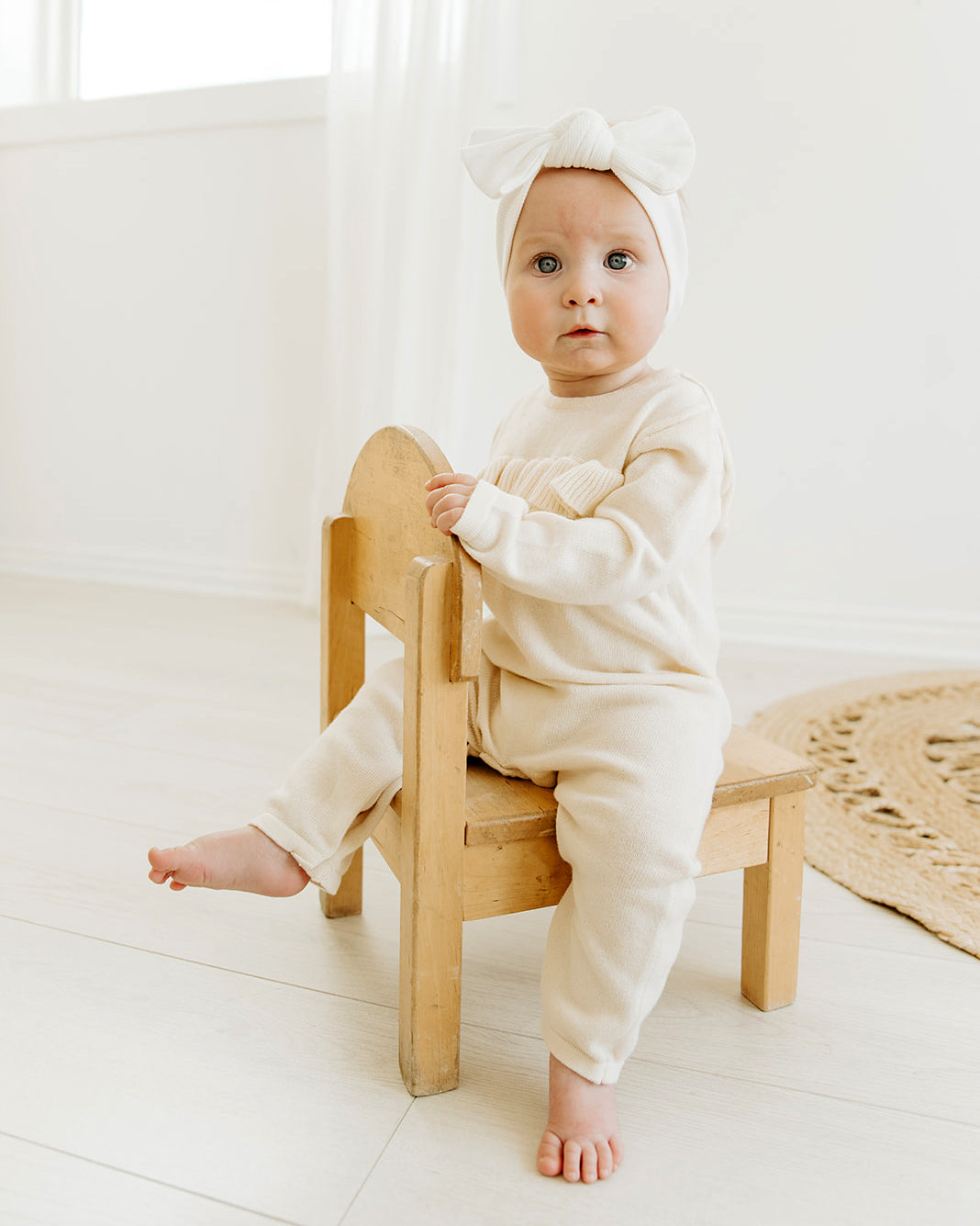 Milan Pastel Knit Ruffle Jumpsuit Romper (Organic Cotton) - 2 Colors