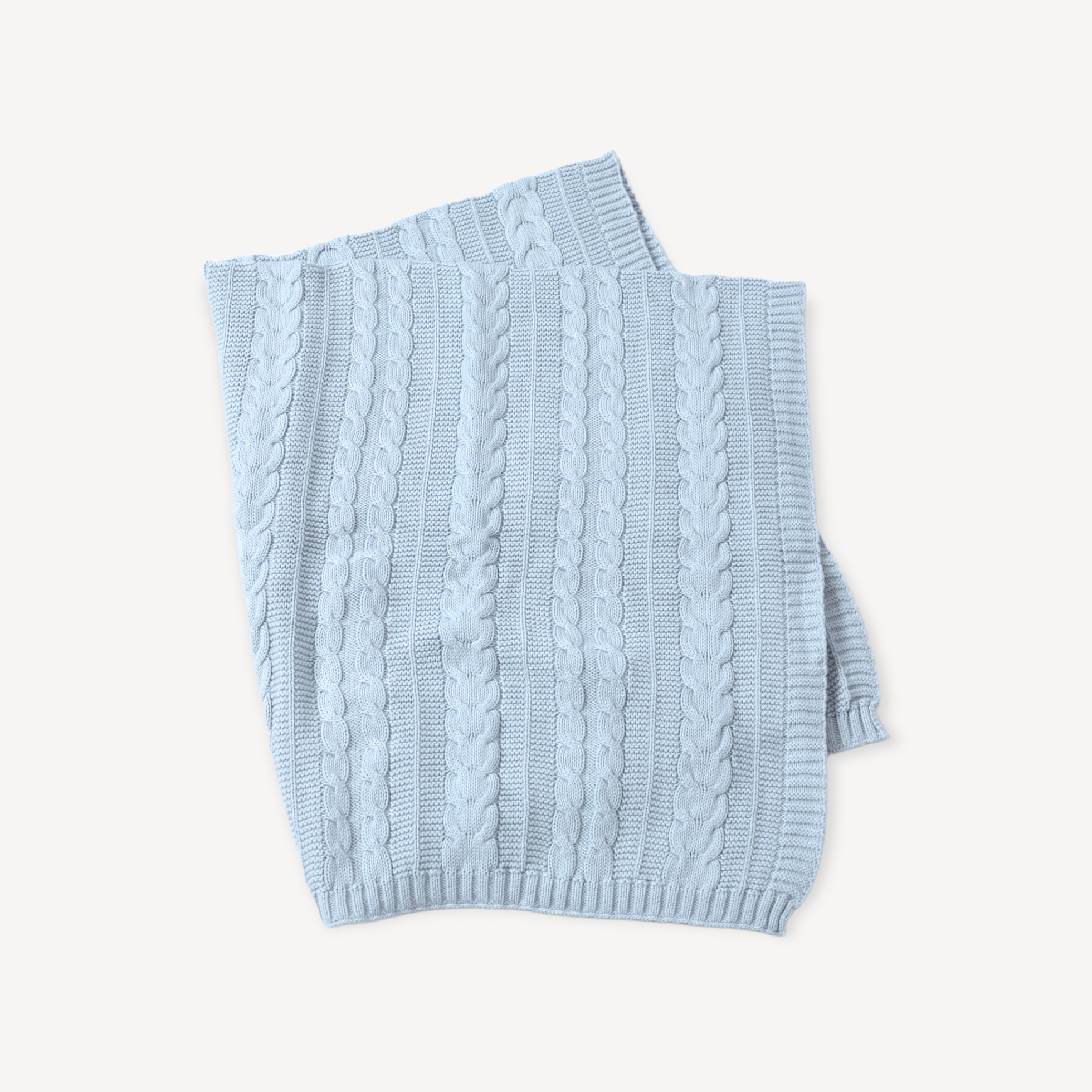 Classic Cable Sweater Knit Baby Blanket (Organic Cotton) - 4 Colors