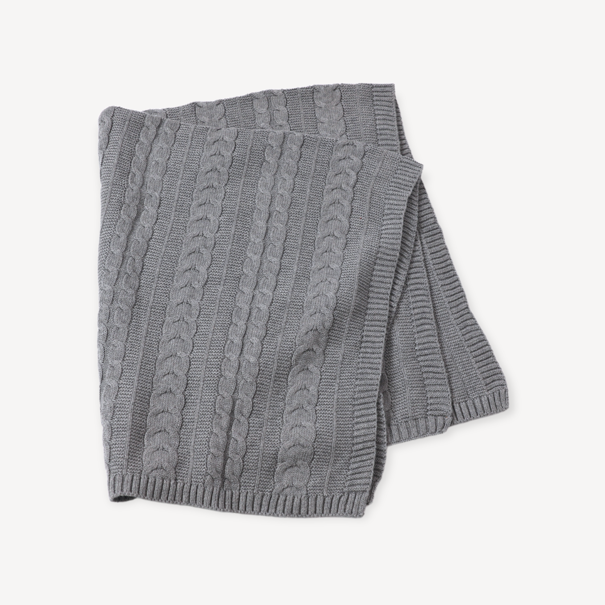 Classic Cable Sweater Knit Baby Blanket (Organic Cotton) - 4 Colors