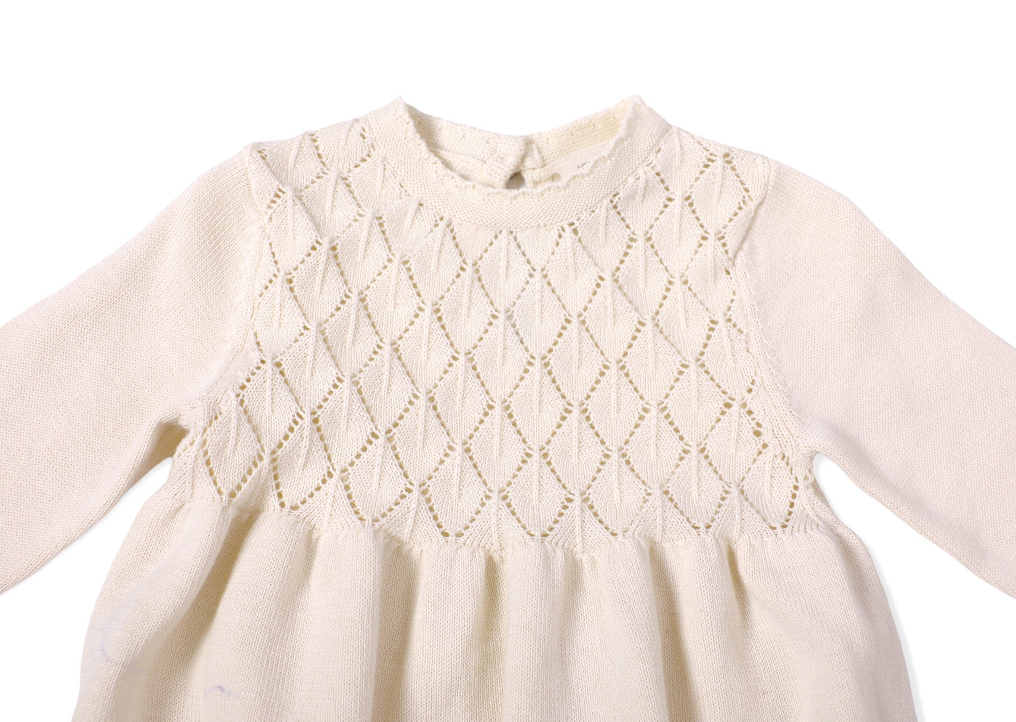 Milan Pastel Pointelle Sweater Knit Baby Dress (Organic Cotton)