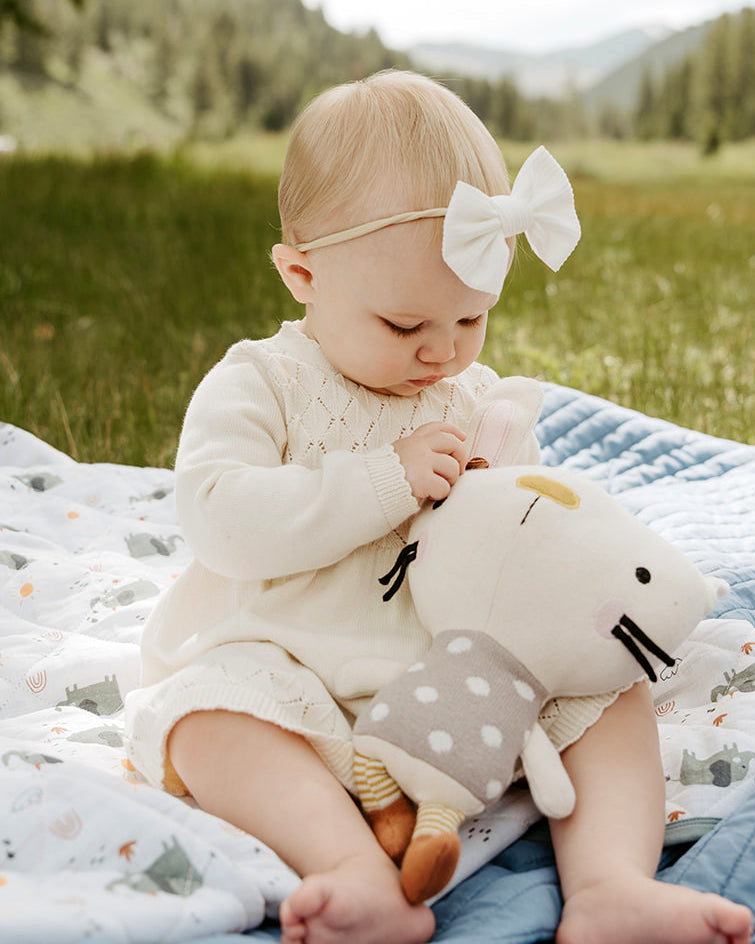 Milan Pastel Pointelle Sweater Knit Baby Dress (Organic Cotton)