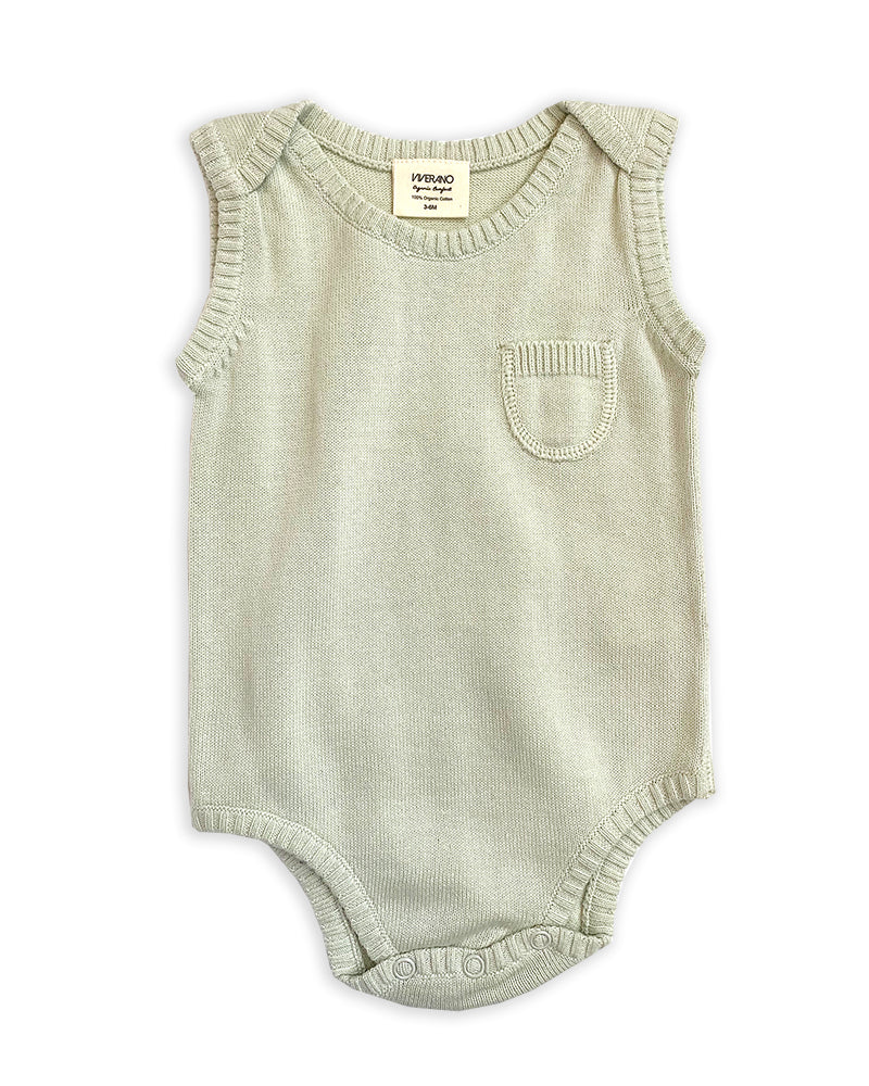 Milan Organic Knit Sleeveless Baby Bodysuit (4 Colors)