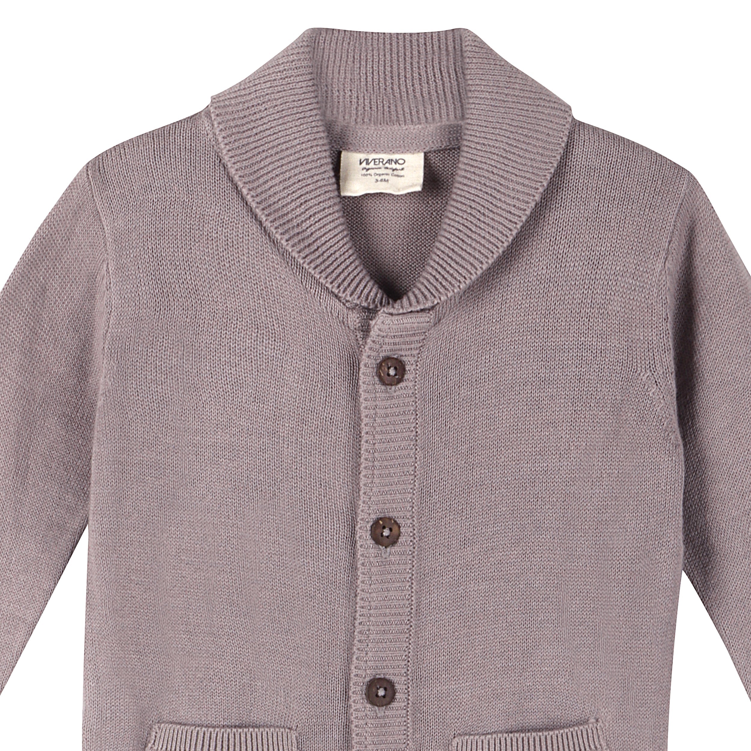 Milan Knit Shawl Collar Baby Jumpsuit Coverall (Organic)