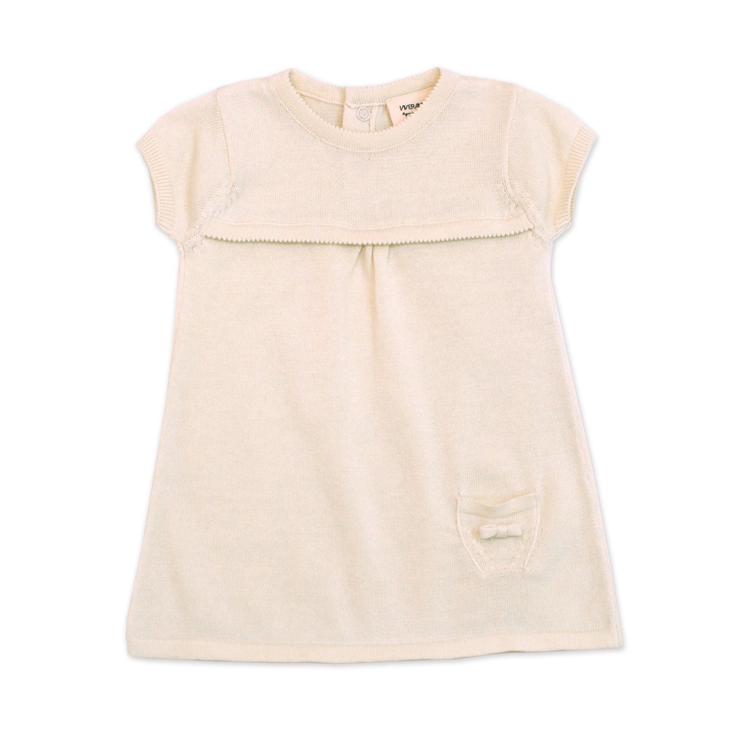 Milan Knit Dress Top - Short Sleeves - Cream