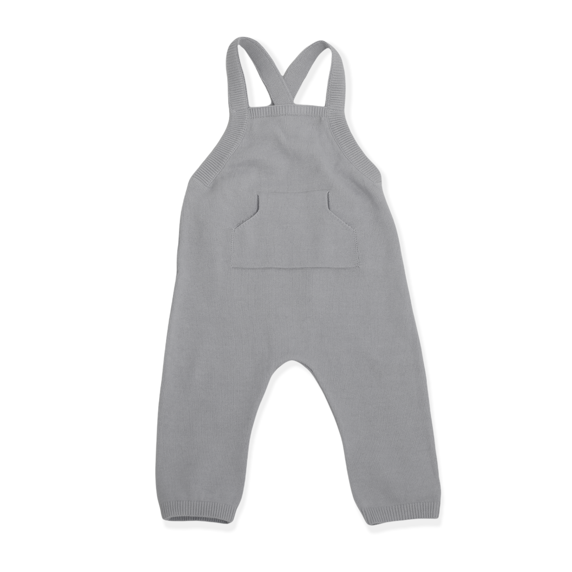 Milan Knit Kangaroo Pocket Overall Romper + Bodysuit Set (2 Colors)