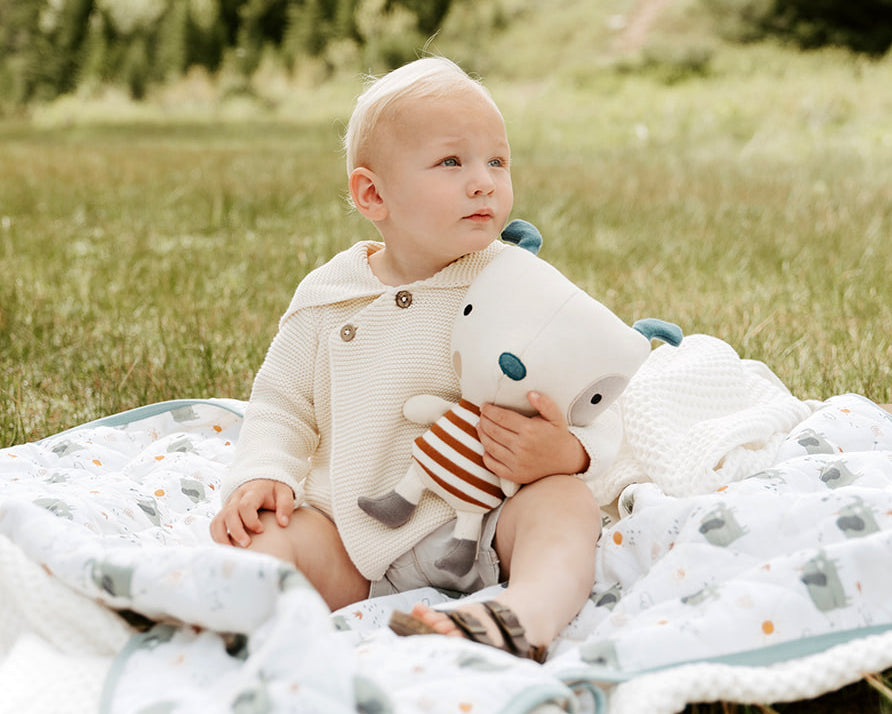 Milan Pastel Knit Hooded Button Jacket (Organic Cotton) -4 Colors