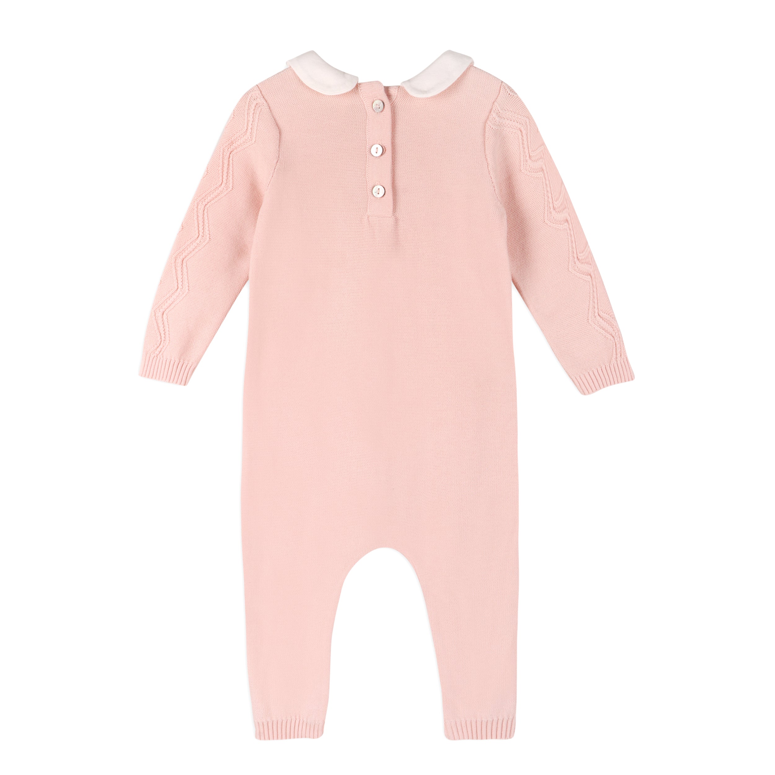 Milan Peter Pan Fancy Chevron Knit Baby Jumpsuit (Organic) - 2 Colors