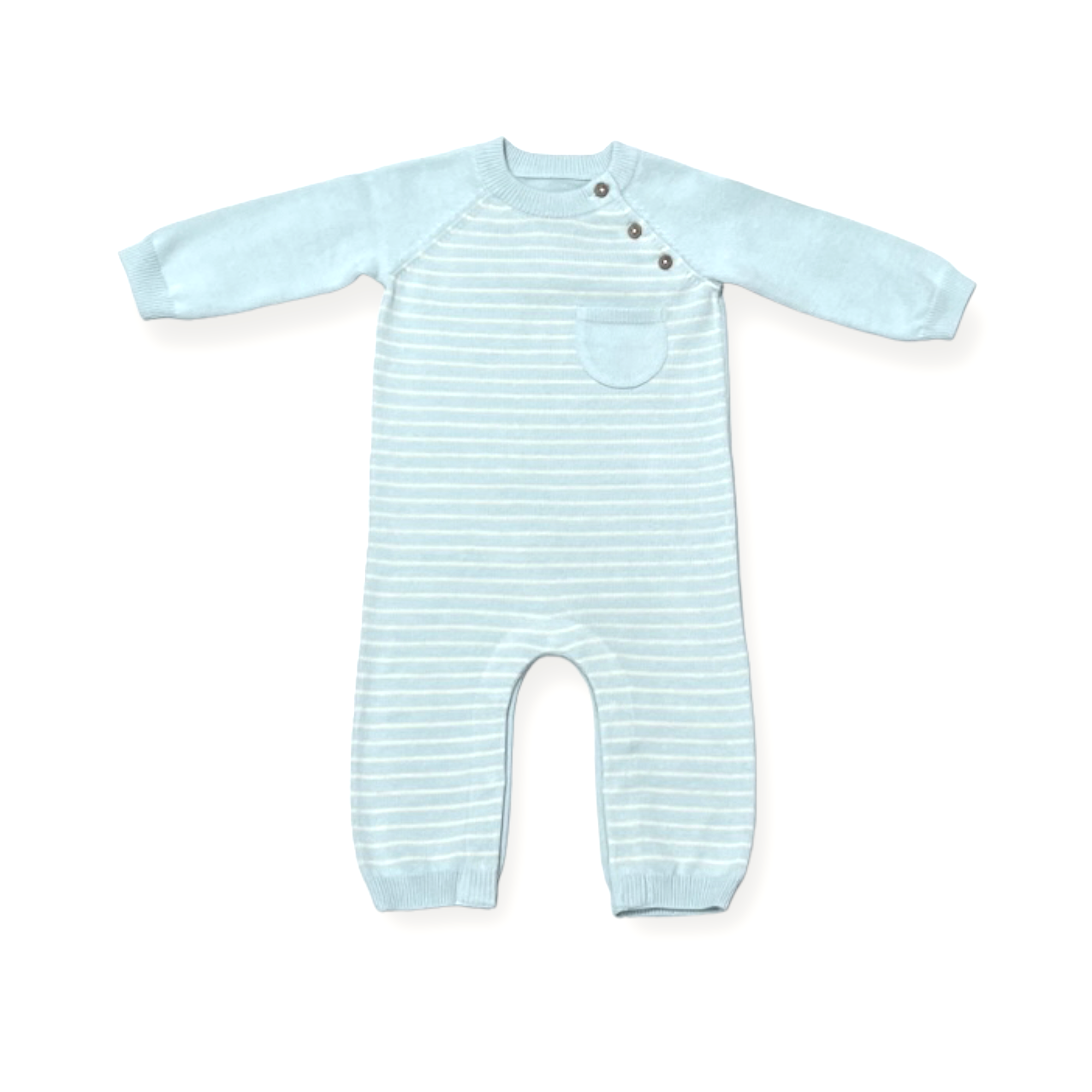 Milan Side Button & Pocket Knit Baby Jumpsuit (Organic Cotton) - 3 Colors