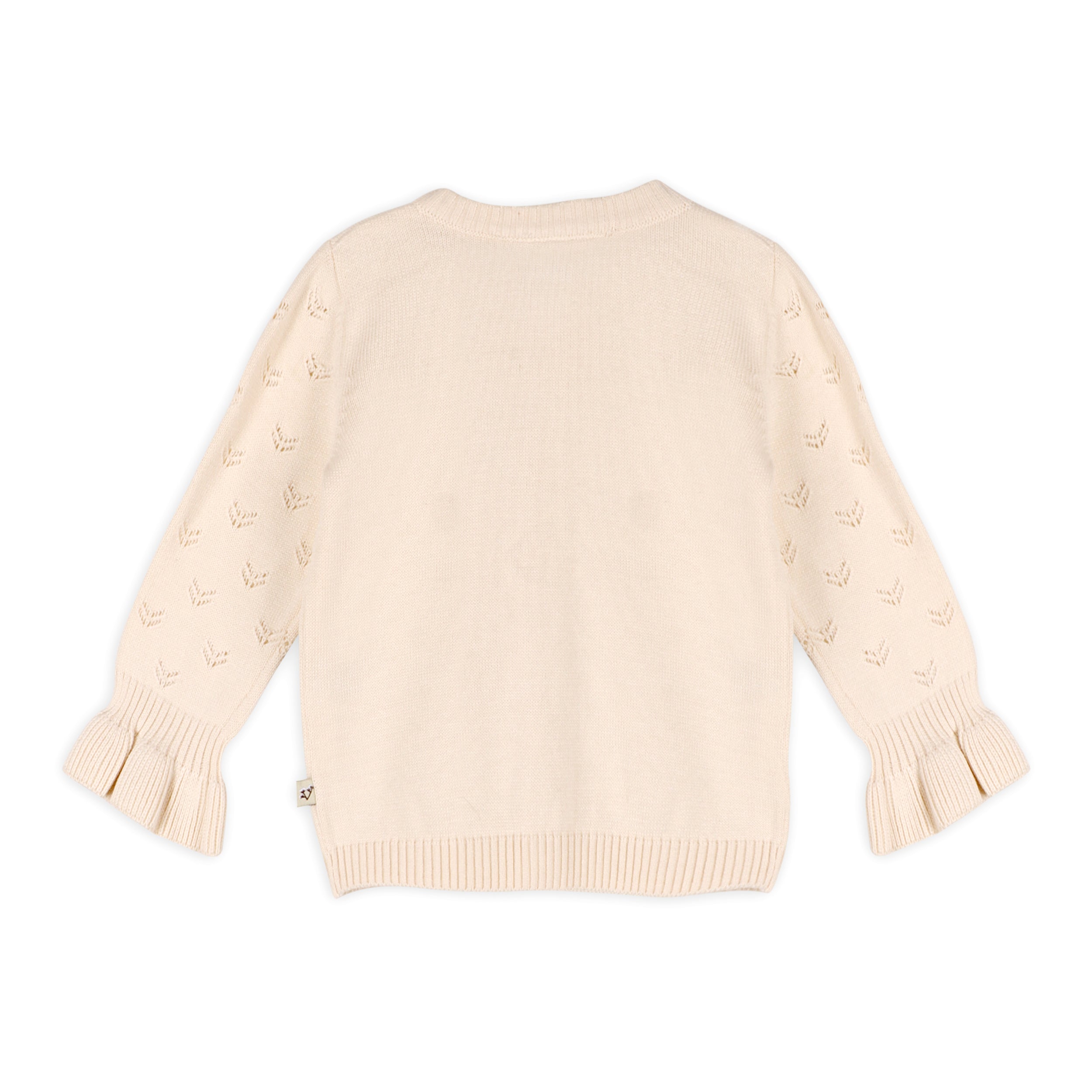 Milan Pointelle Knit Ruffle Baby Cardigan Sweater (Organic) - 2 Colors