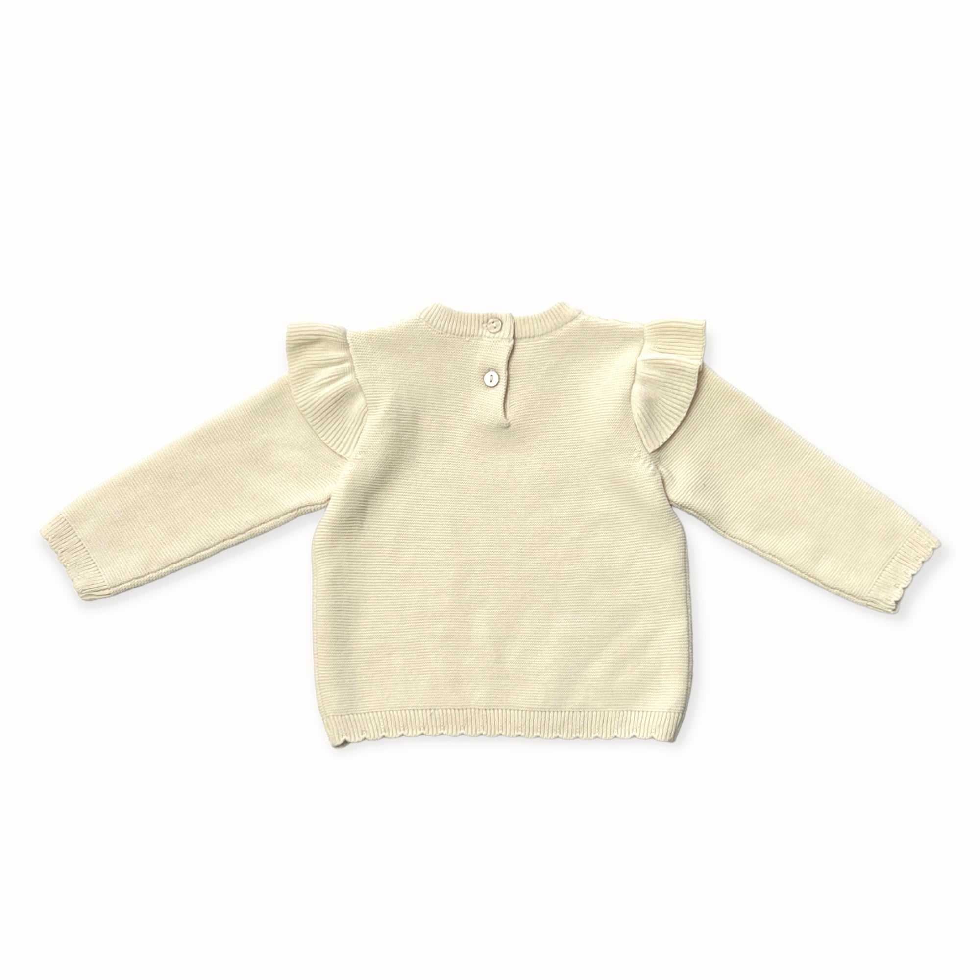 Milan Classic Knit Ruffle Baby Girl Pullover  (Organic)