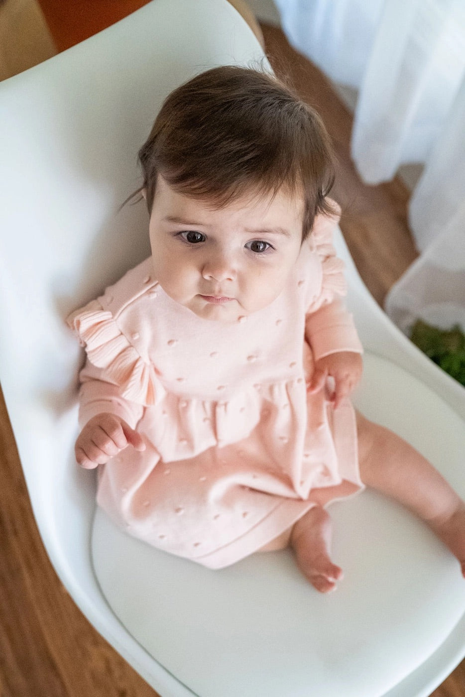 Milan Ruffle & Bobble Sweater Knit Baby Dress (Organic Cotton)