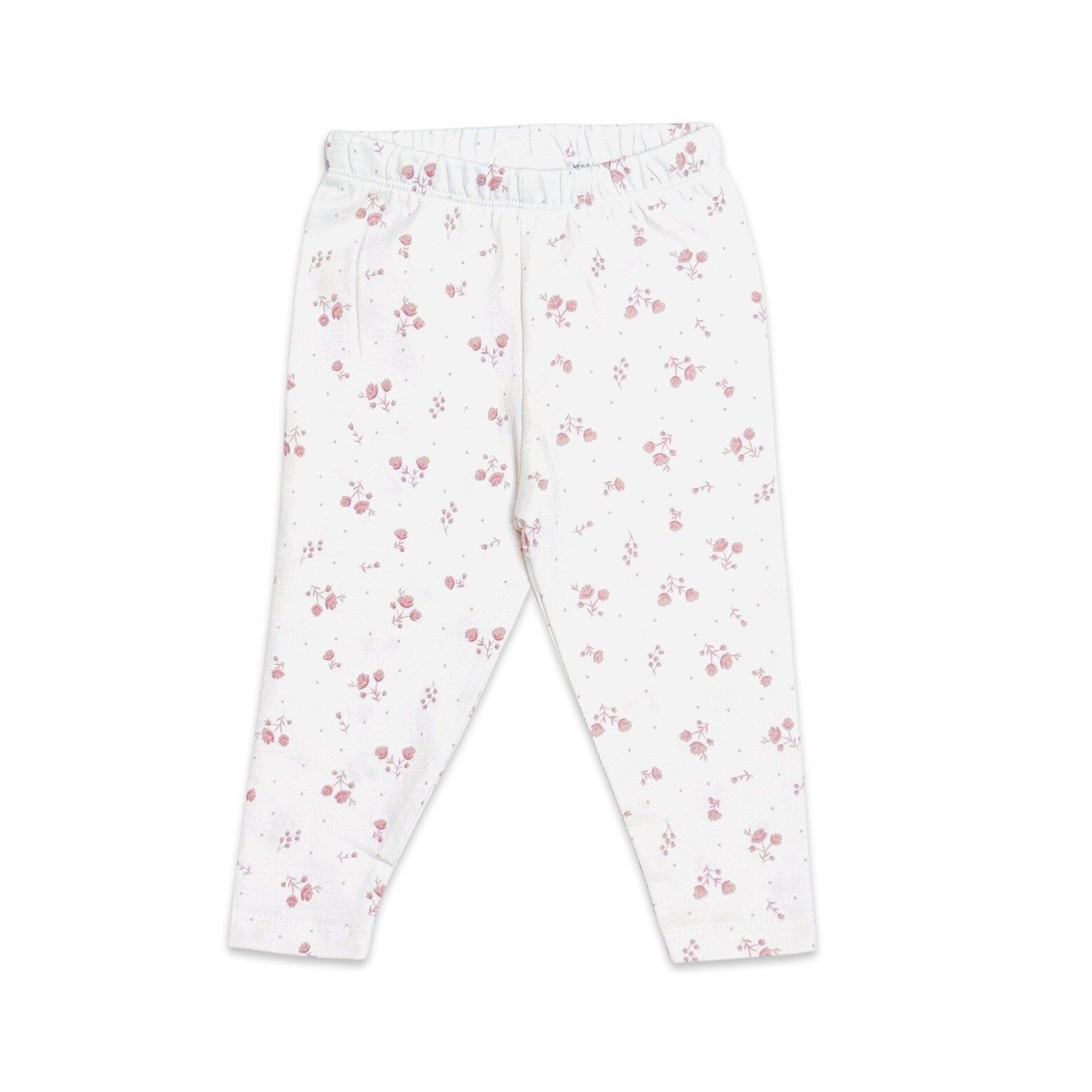 Delicate Floral Jersey Knit Baby Girl Leggings (Organic Cotton)