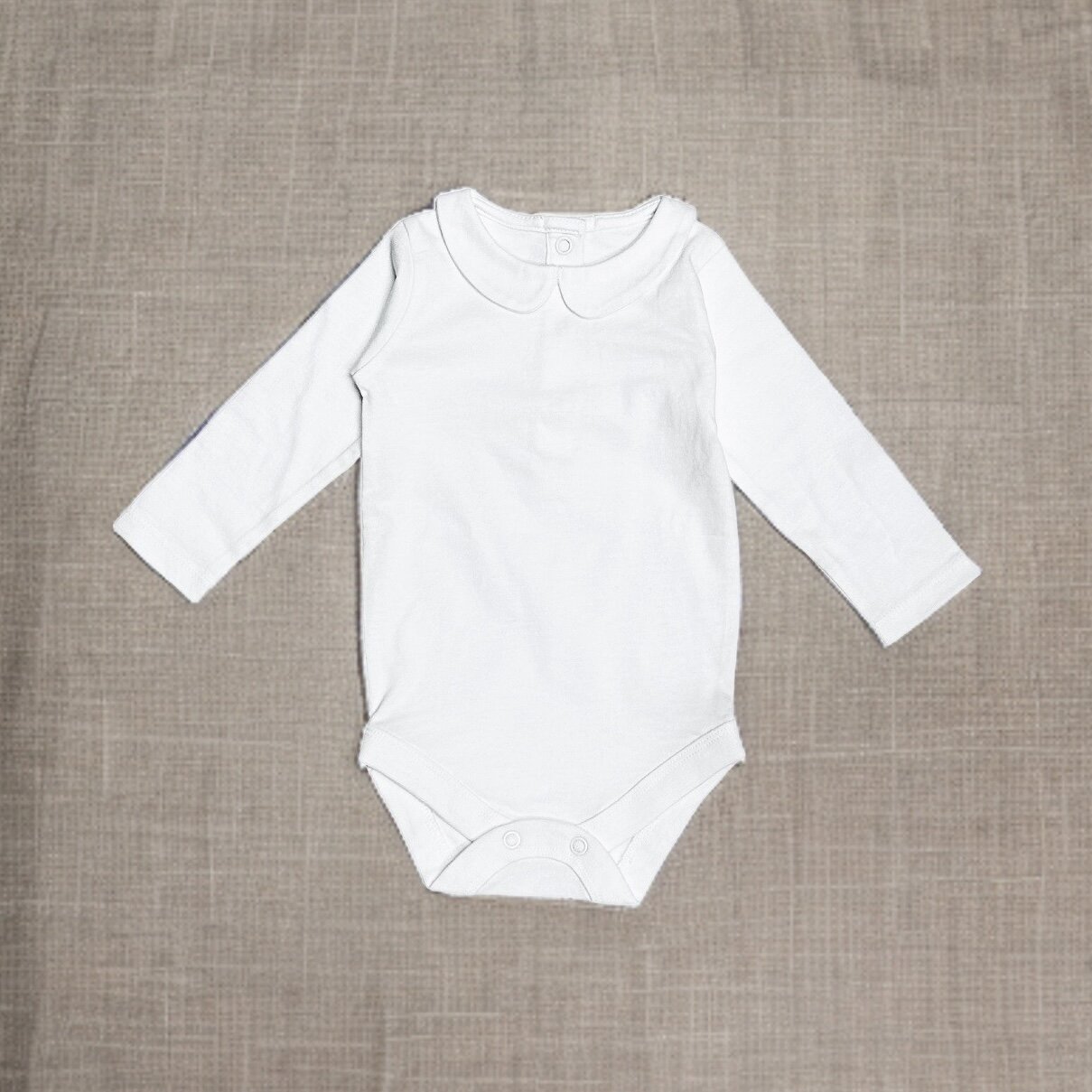 Basic Peter Pan Long Sleeve Baby Bodysuit (Organic Cotton)