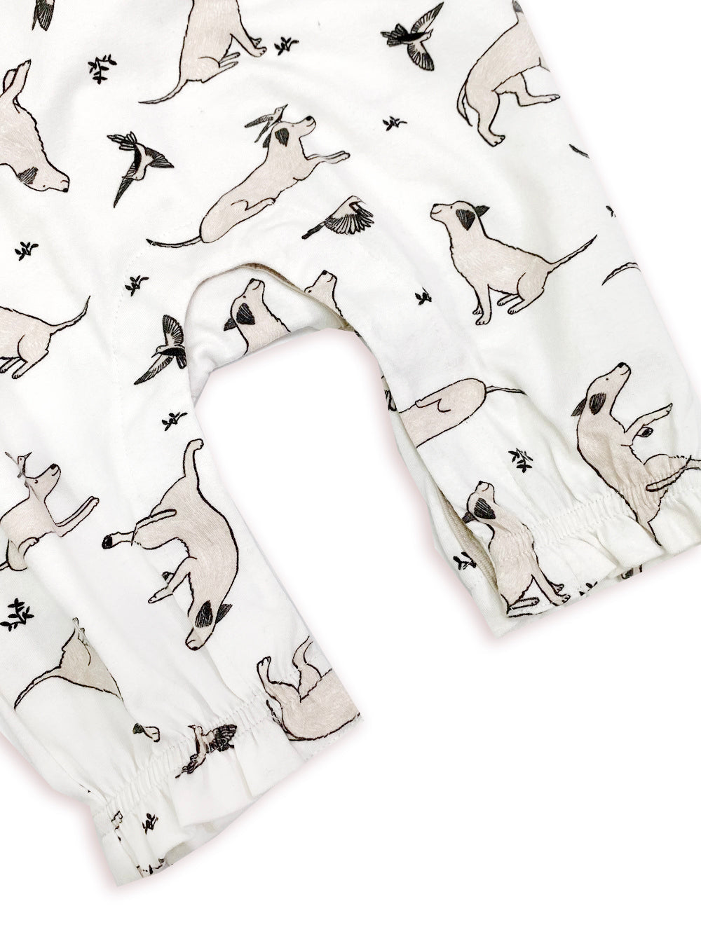 Kai Dog & Hummingbird Ruffle Baby Jumpsuit Coverall (Organic Cotton)