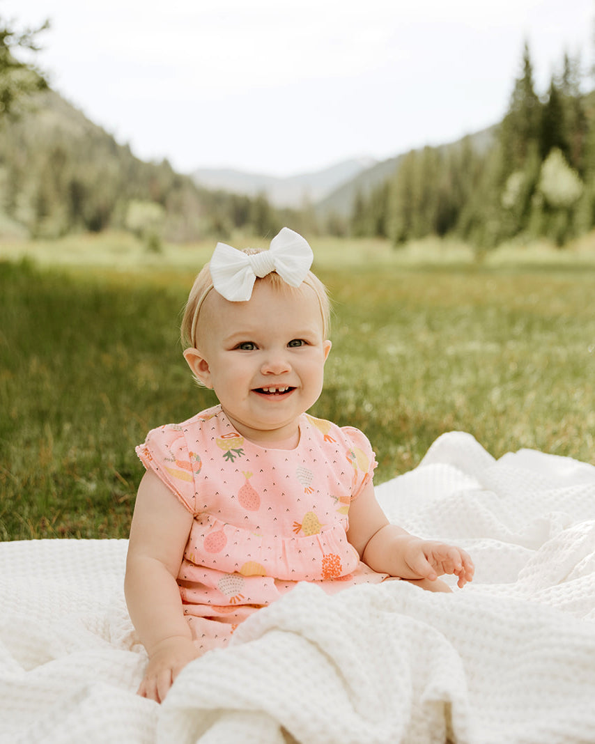 Cap Sleeve Dress with Bloomer Set - Veggie Salad (Organic Muslin)