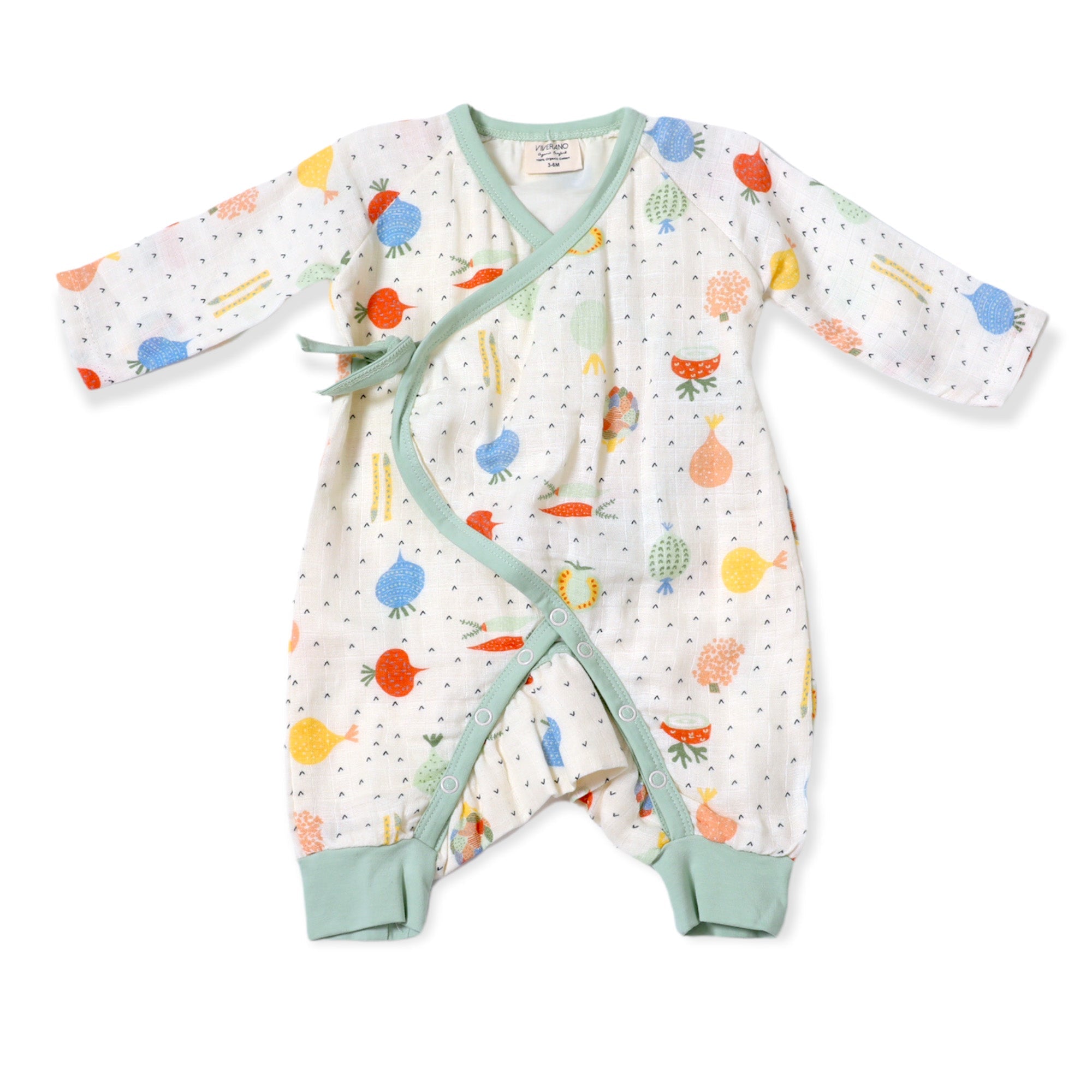 Veggie Baby Kimono Romper (Organic Muslin)