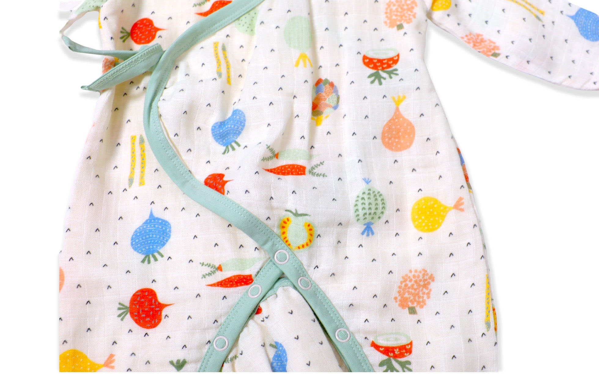 Veggie Baby Kimono Romper (Organic Muslin)