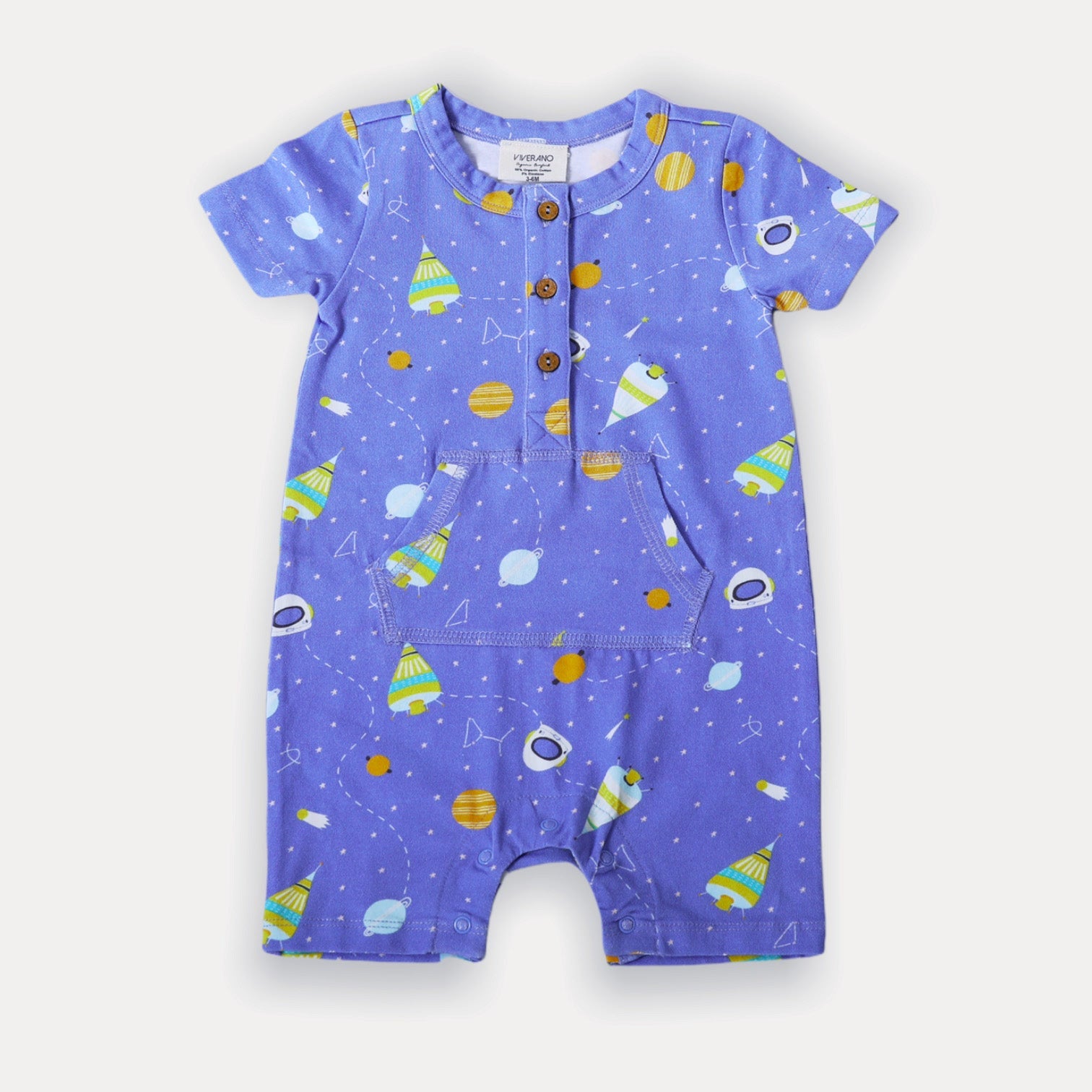 Space Dream Kangaroo Baby Short Romper (Organic Cotton)