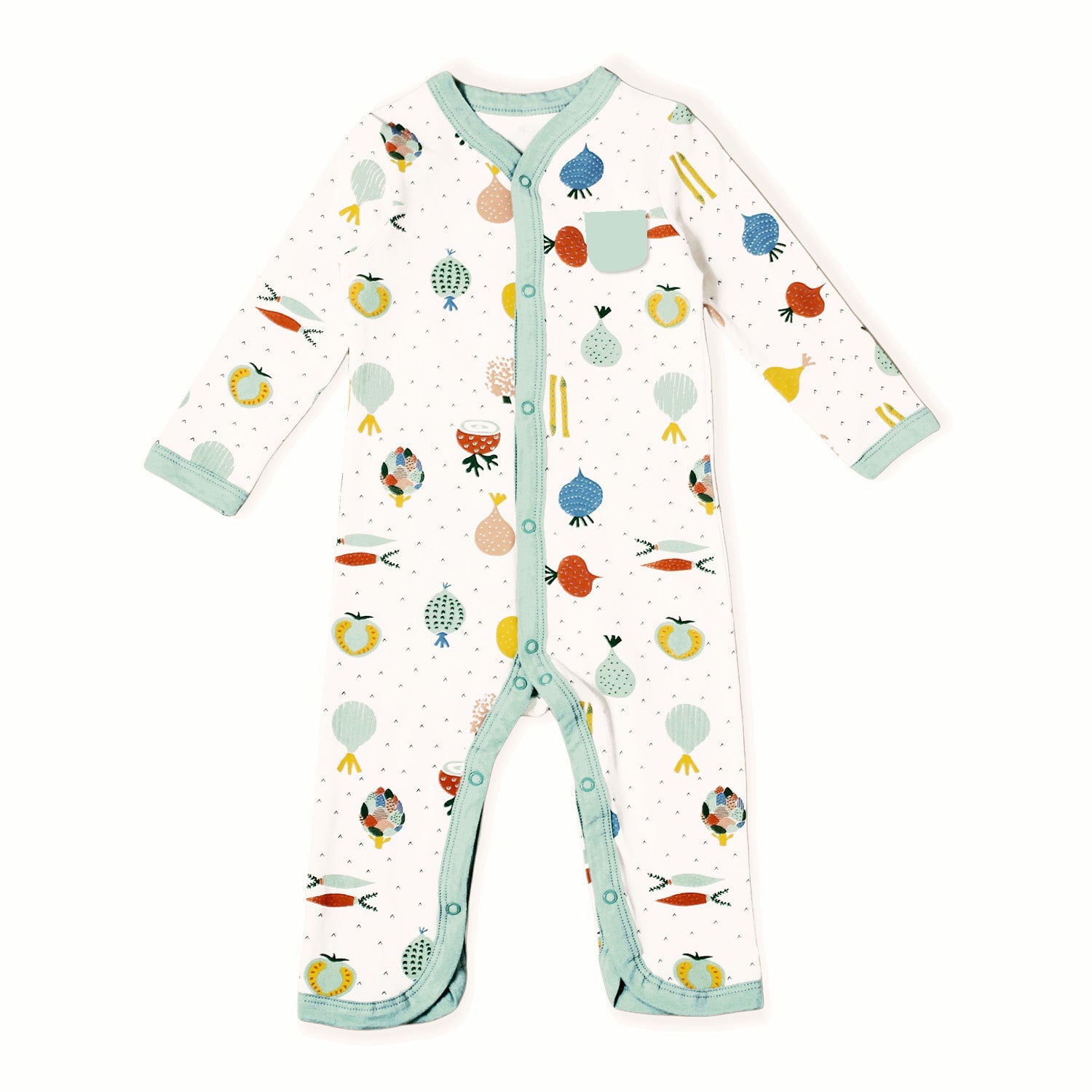 Organic Cotton Jumpsuit Romper - Veggie Salad  (Organic Cotton)