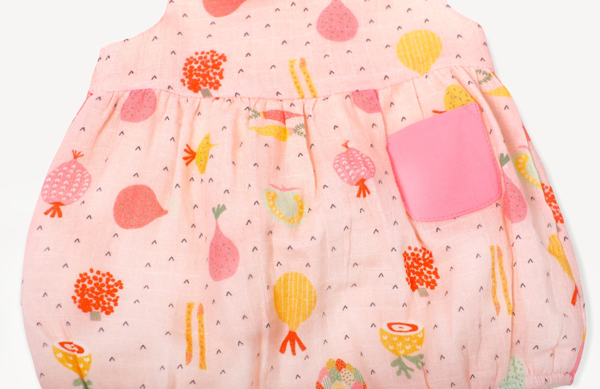 Veggie Salad Peter Pan Bubble Romper (Organic Muslin)