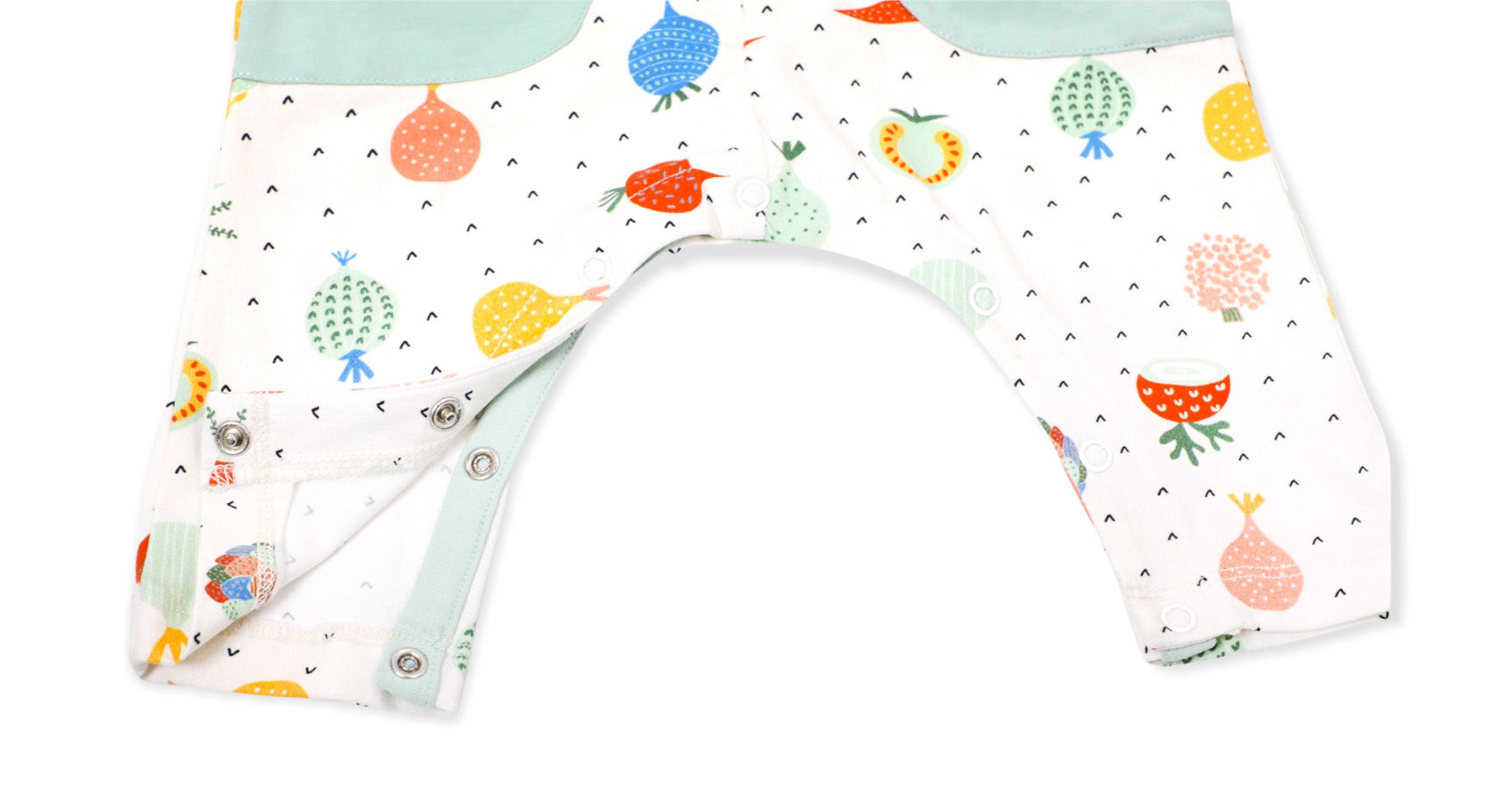 Veggie Sleeveless Side Pocket & Button Romper (Organic)