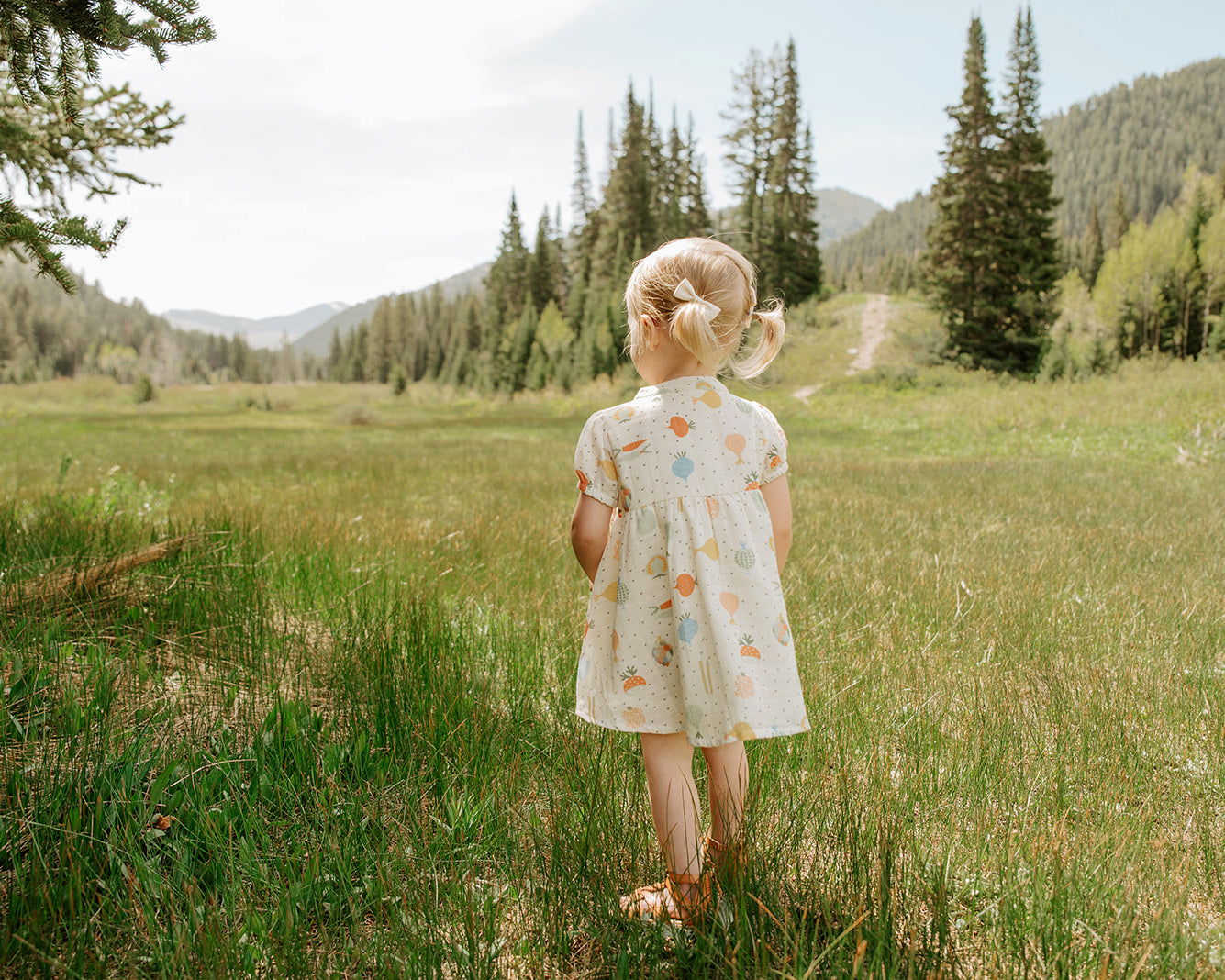 Veggie Puff Sleeve Dress + Bloomer (Organic Muslin)
