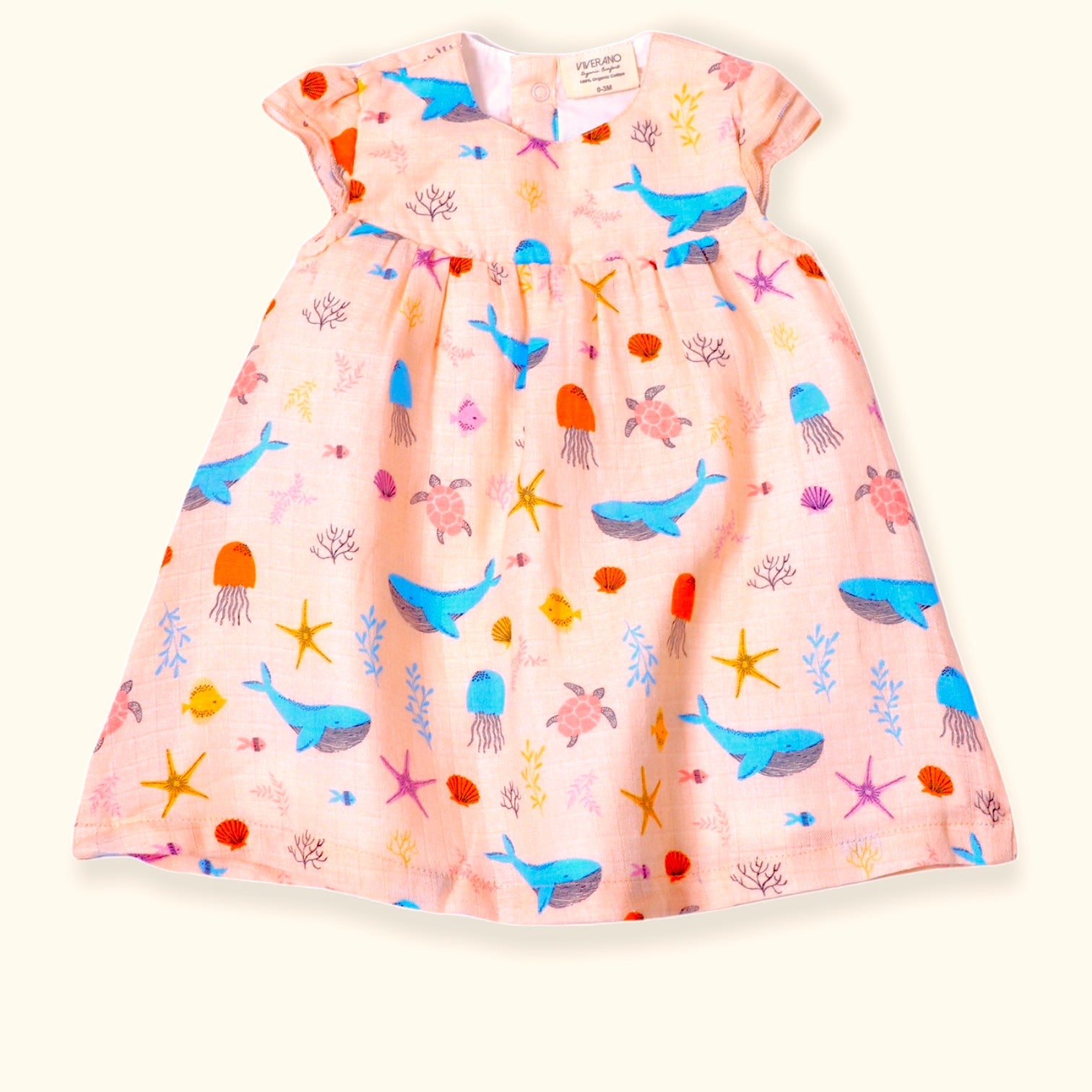 Ocean Bora Bora Ruffled Cap Sleeve Baby Dress+ Bloomer Set