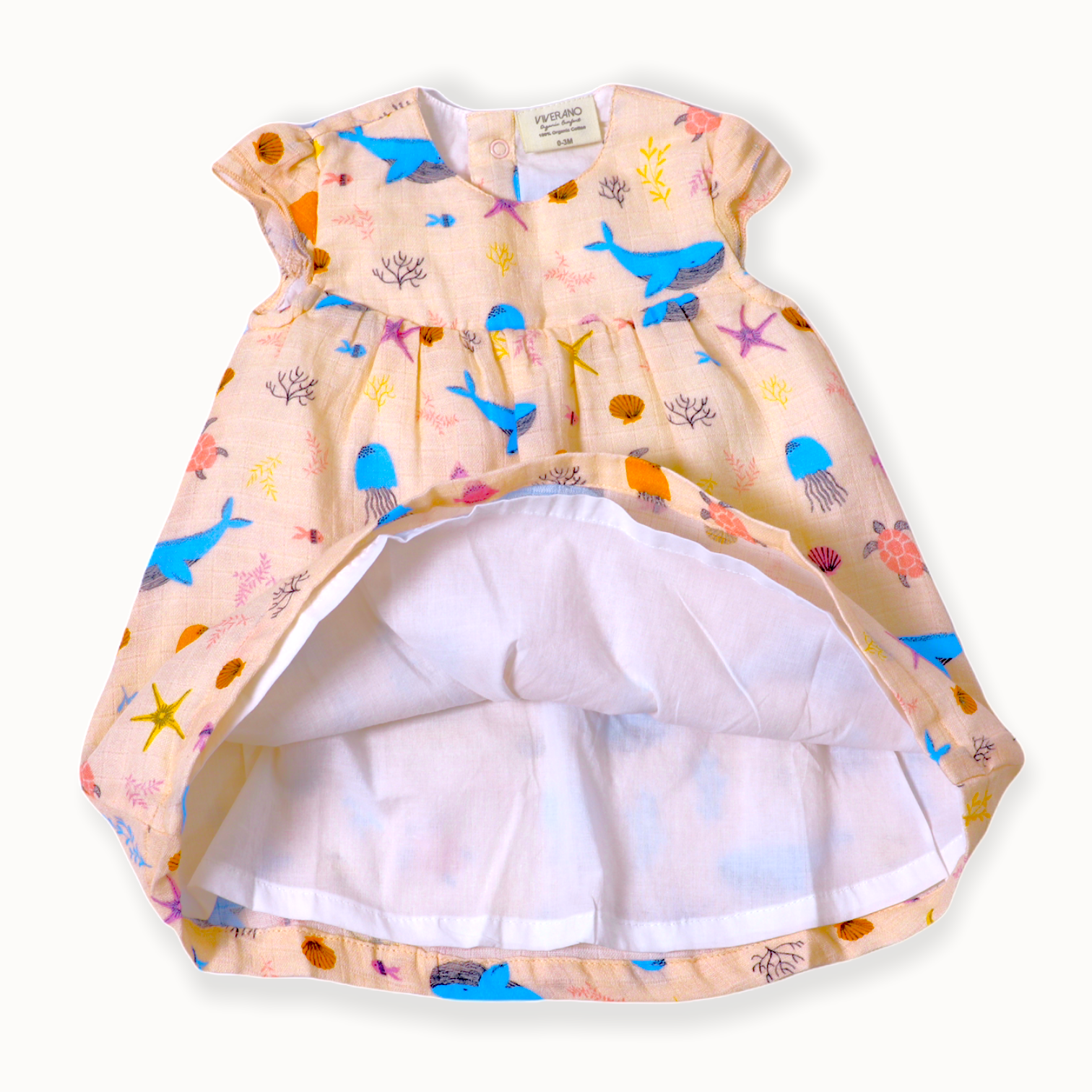 Ocean Bora Bora Ruffled Cap Sleeve Baby Dress+ Bloomer Set