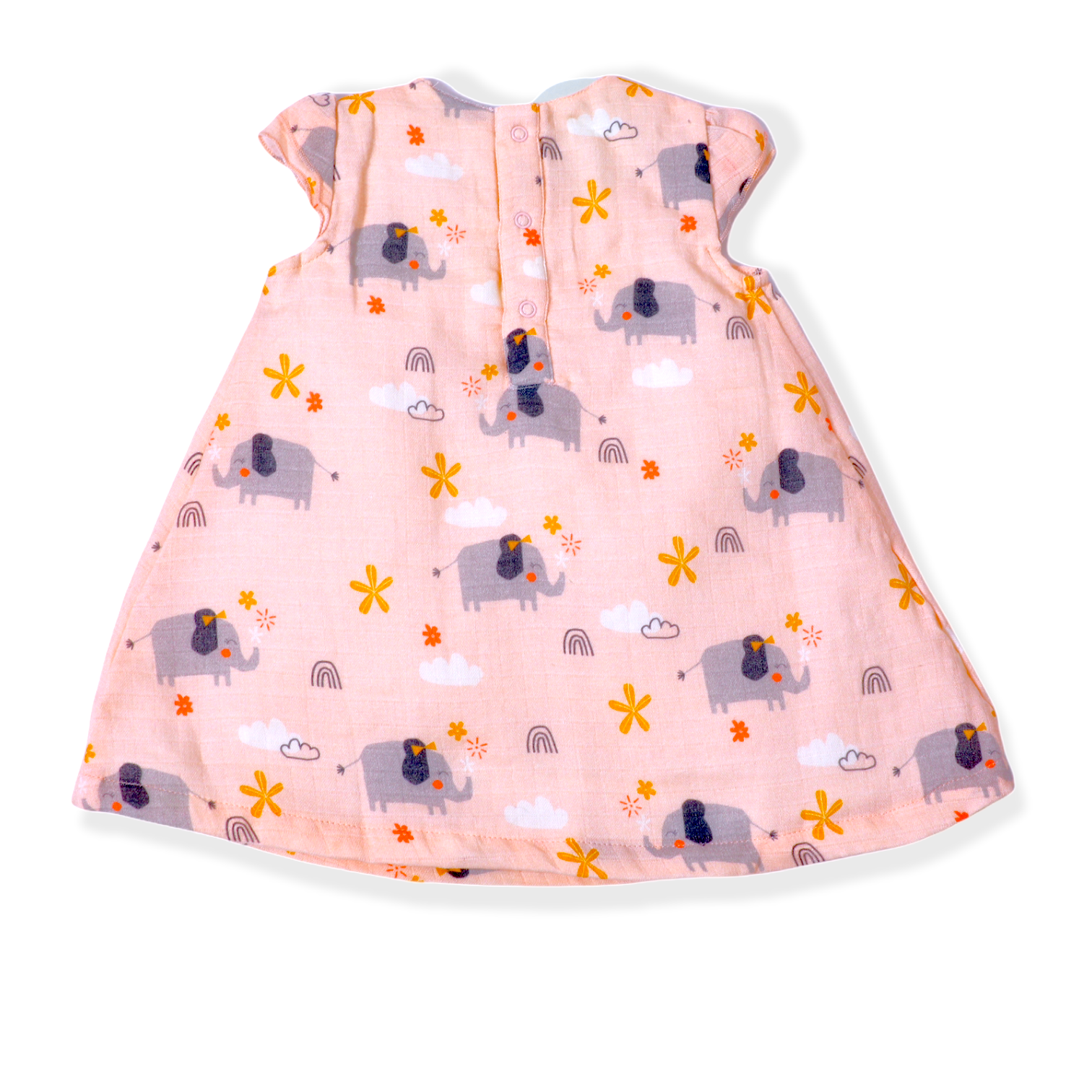 Elephant Ruffled Cap Sleeve Baby Dress+ Bloomer Set (Organic)