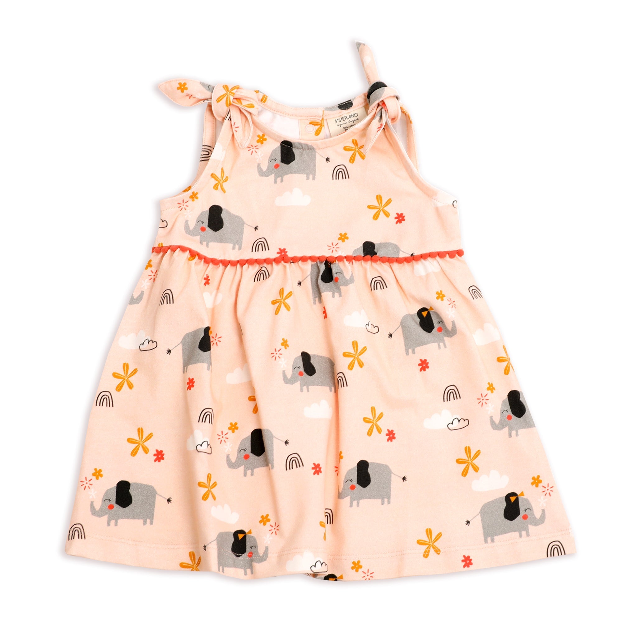 Elephant Shoulder Knot Dress + Bloomer SET(Organic Cotton)