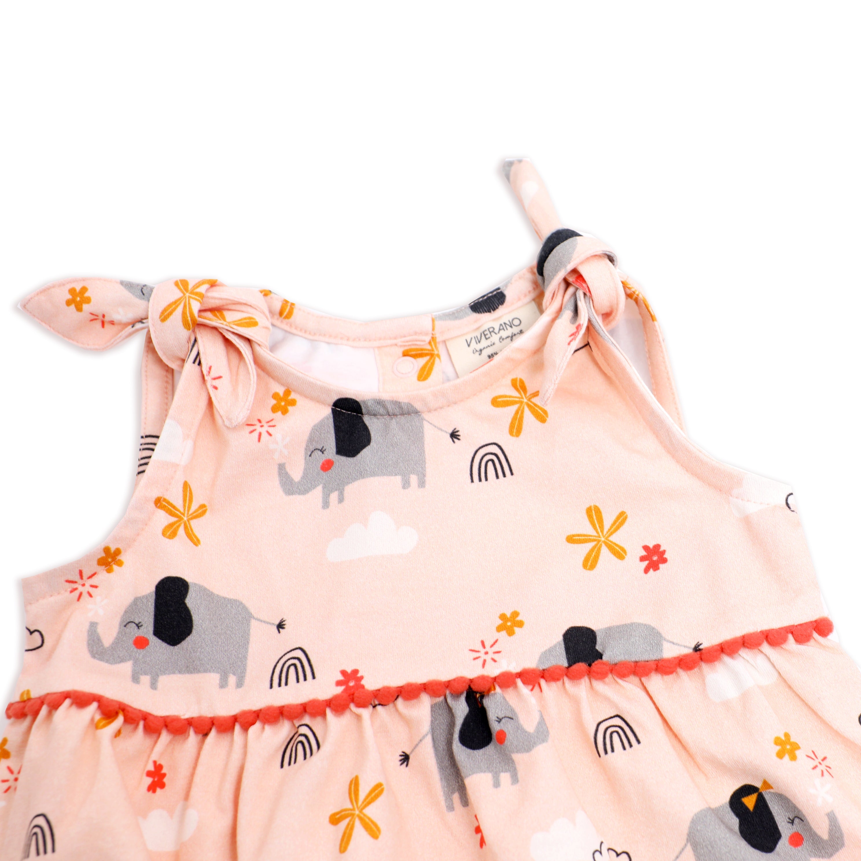 Elephant Shoulder Knot Dress + Bloomer SET(Organic Cotton)