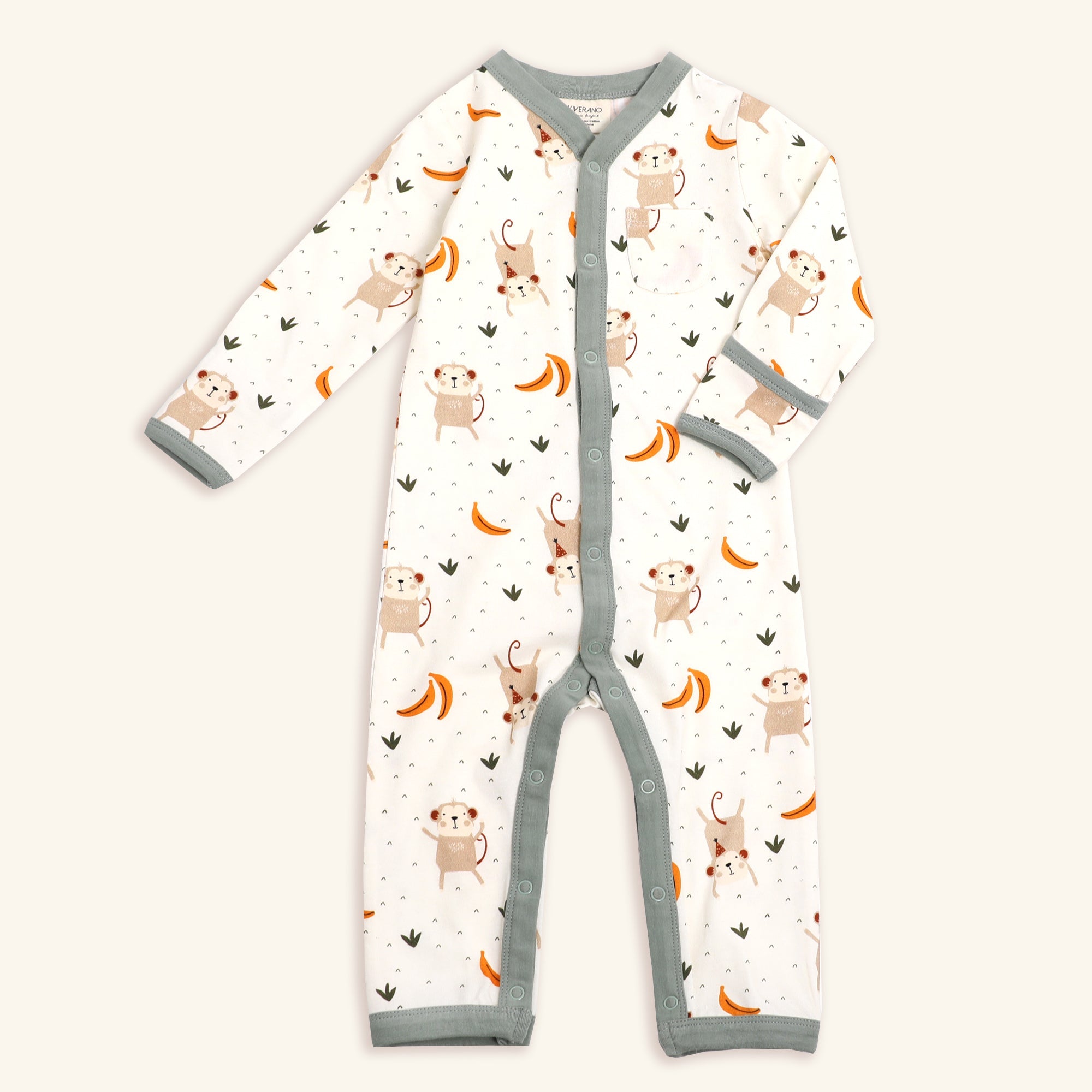 Monkey In The Wood Baby Jumpsuit Coverall (Organic Cotton)