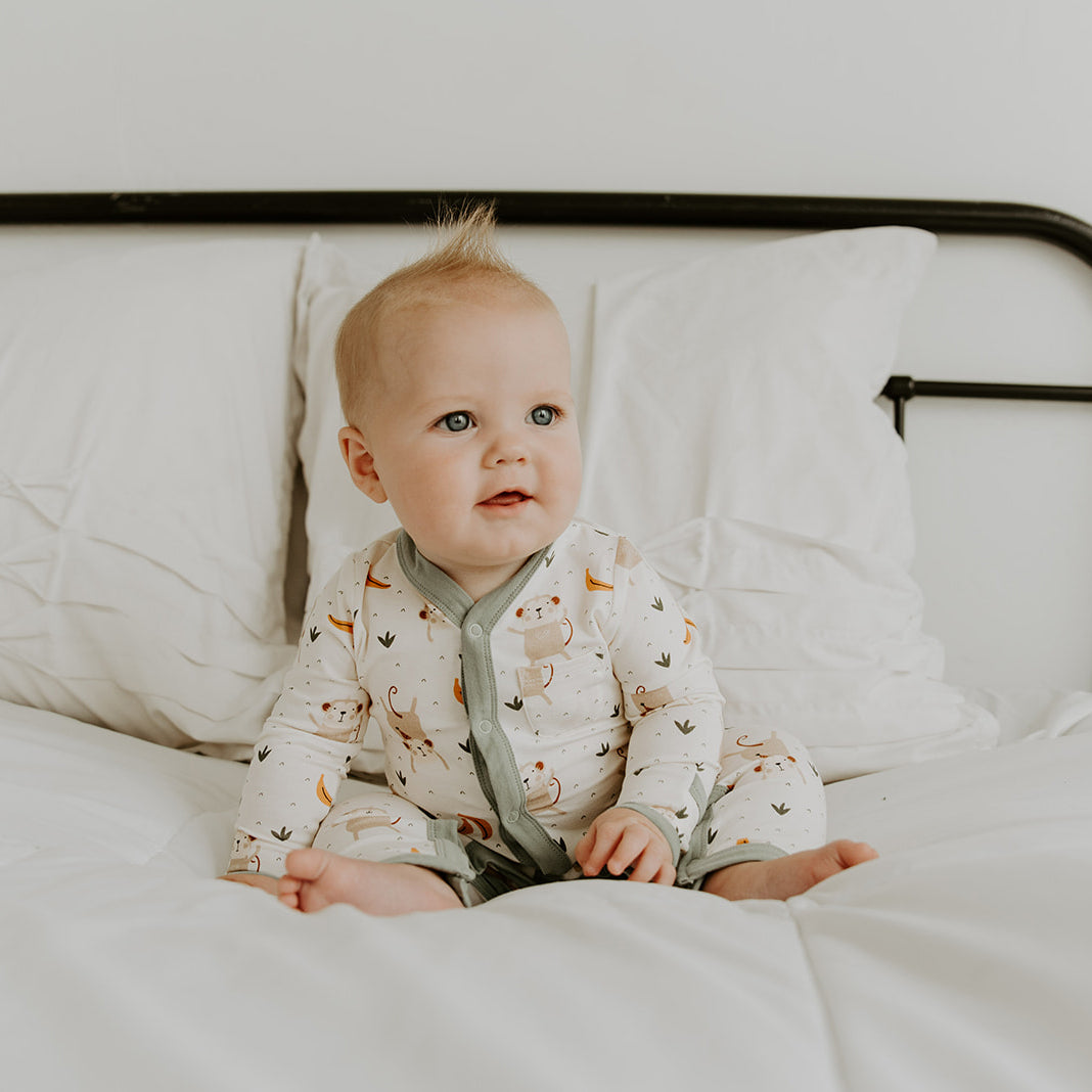 Monkey In The Wood Baby Jumpsuit Coverall (Organic Cotton)