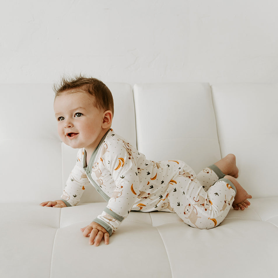 Monkey In The Wood Baby Jumpsuit Coverall (Organic Cotton)