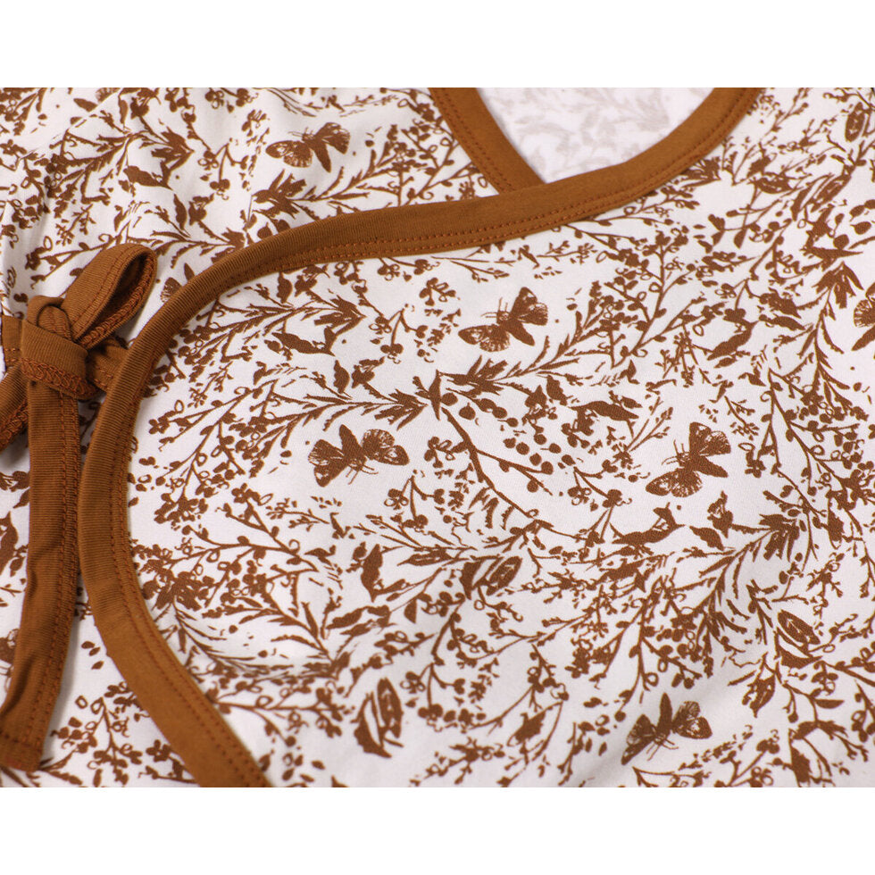 Floral Butterfly Baby Kimono Coverall (Organic)