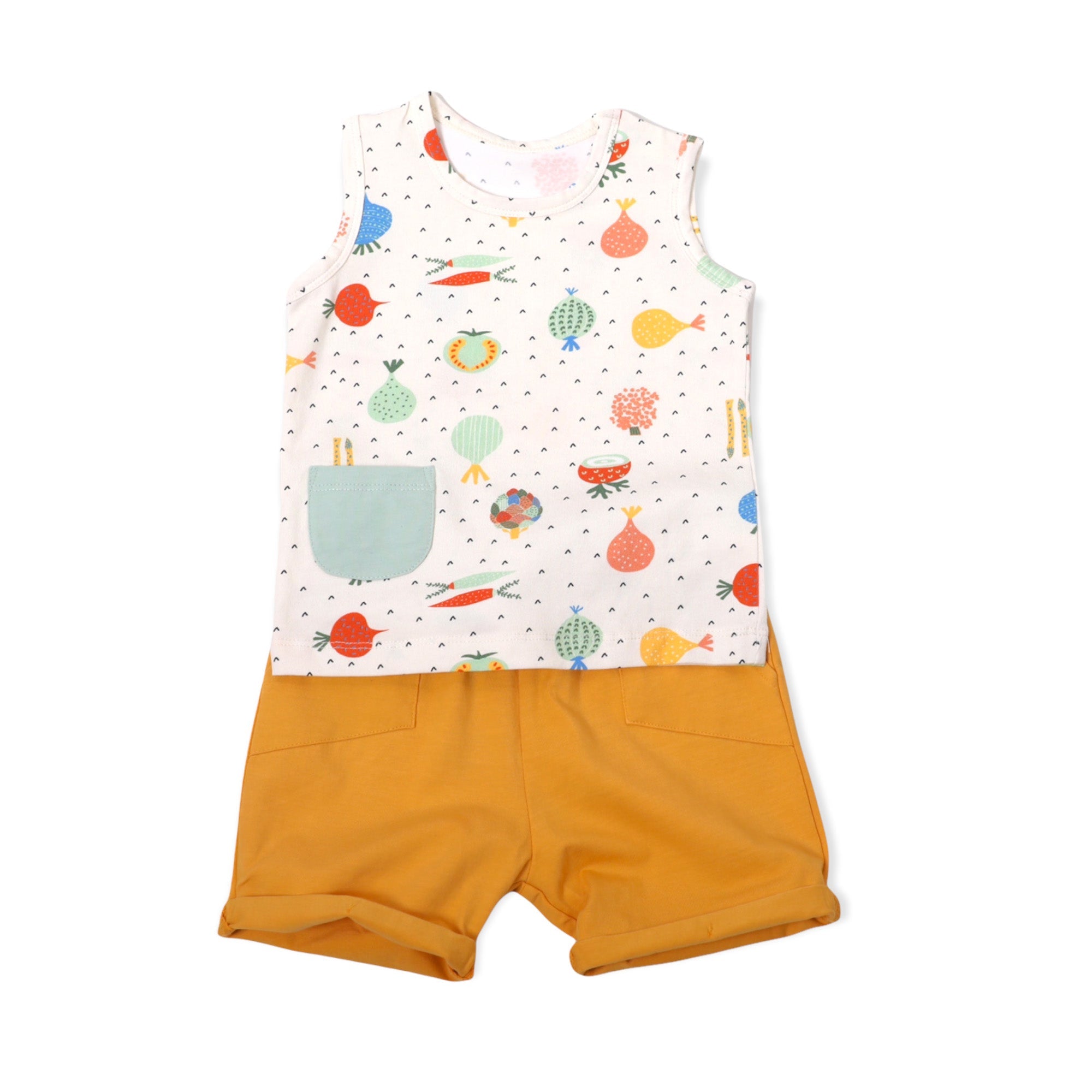 Veggie Salad Sleeveless Tee + Shorts Set (Organic Jersey)