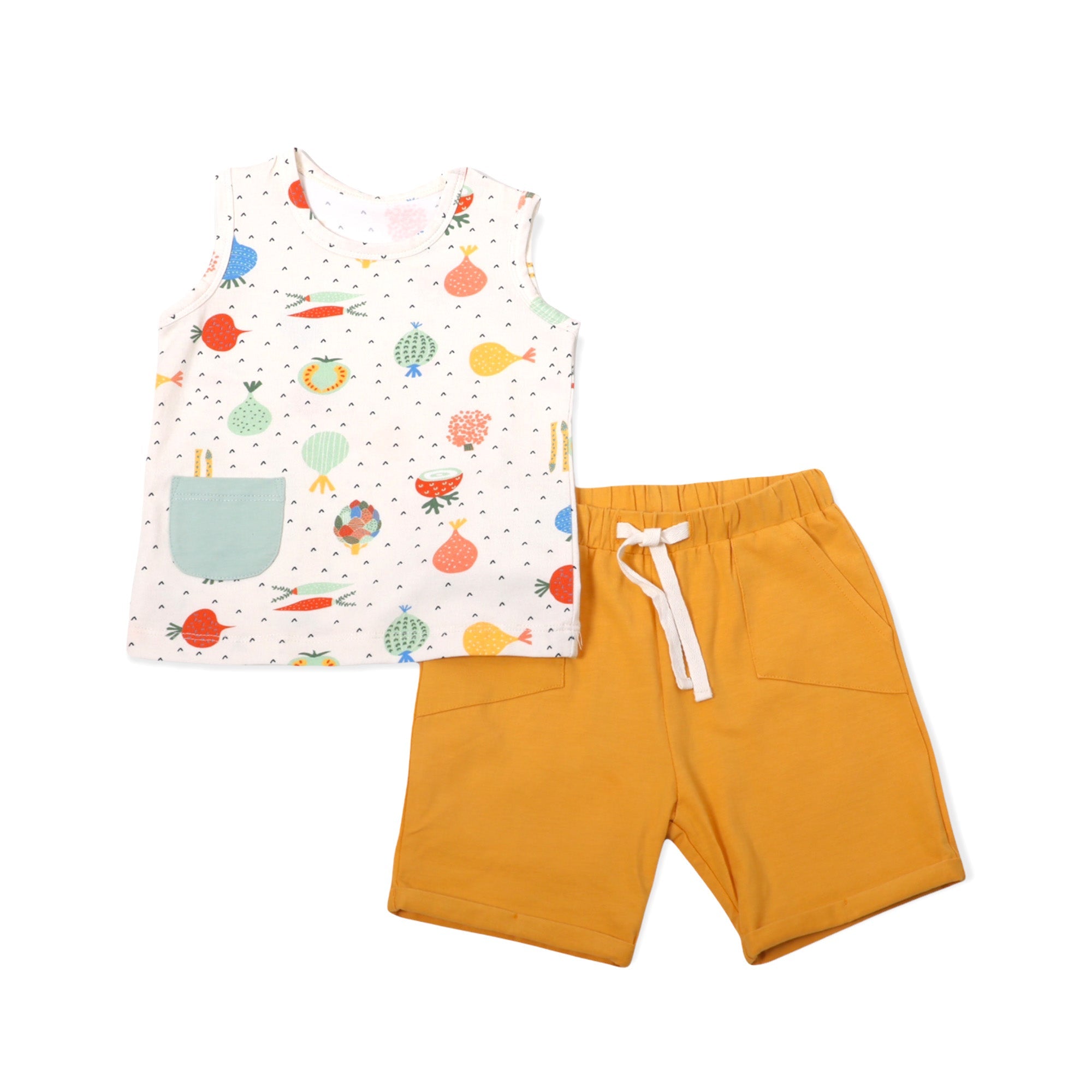 Veggie Salad Sleeveless Tee + Shorts Set (Organic Jersey)
