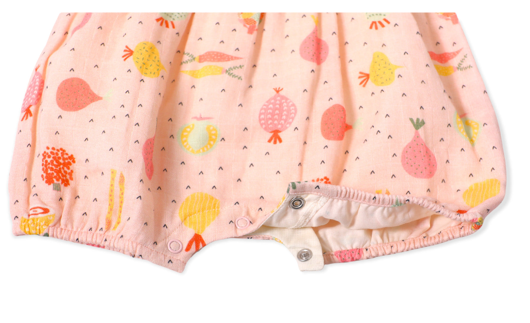 Veggie Salad Ruffle & Flutter Short Romper (Organic Muslin)