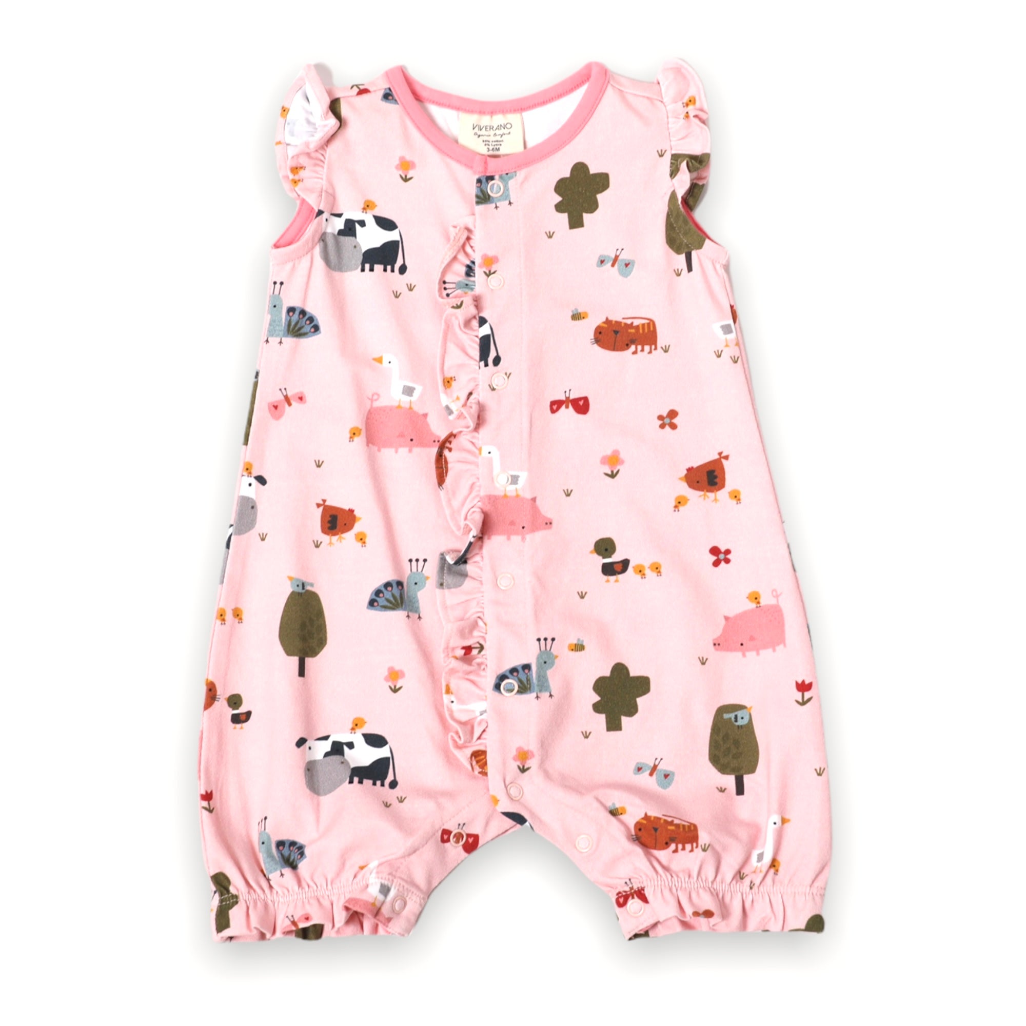 Farm Ruffled Farm Baby Short Romper (Organic Cotton)