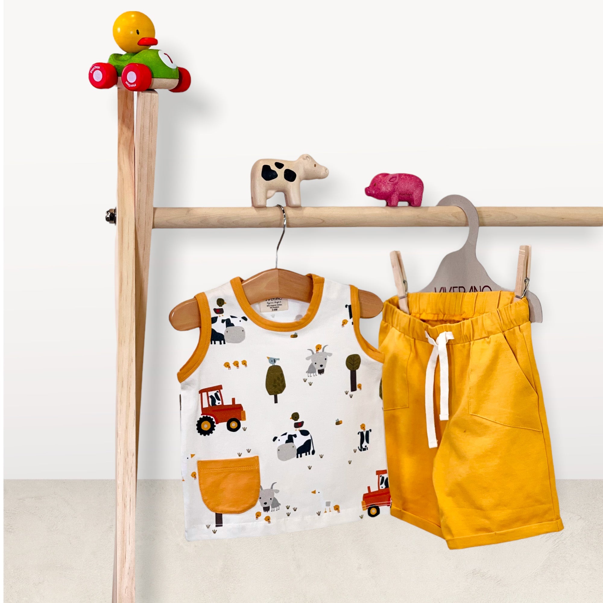 Chick Chick Farm Sleeveless Tee + Shorts Set (Organic Jersey)