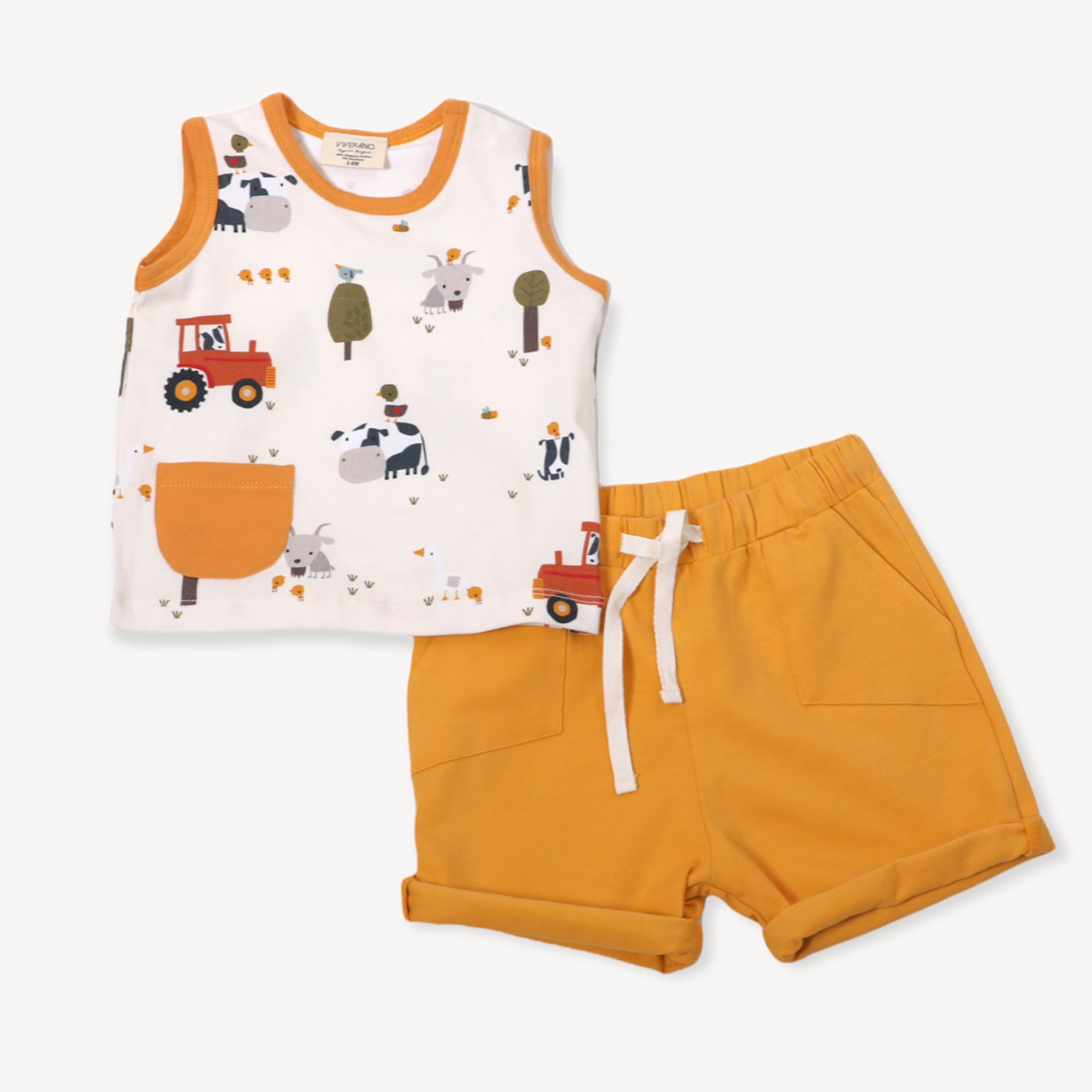 Chick Chick Farm Sleeveless Tee + Shorts Set (Organic Jersey)