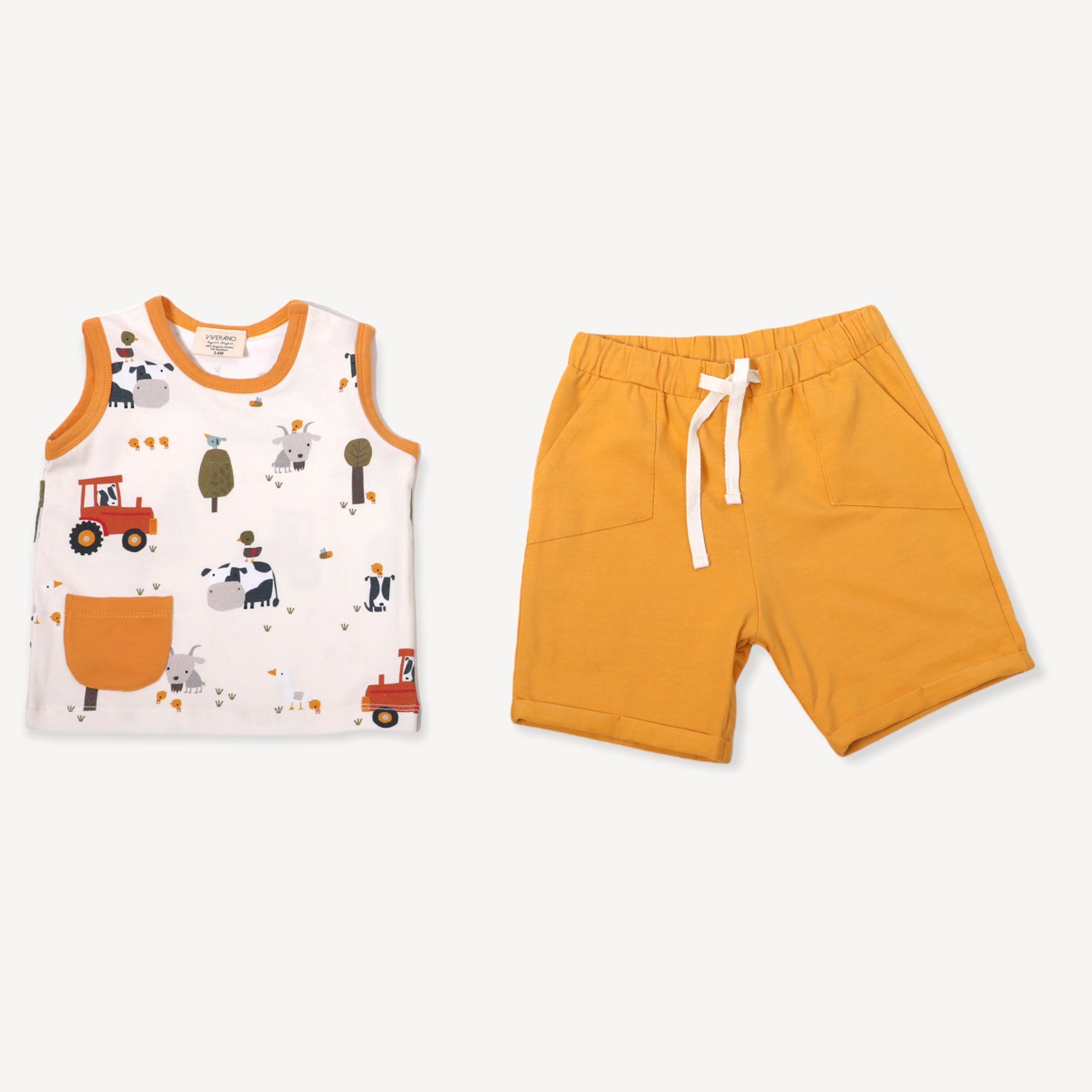Chick Chick Farm Sleeveless Tee + Shorts Set (Organic Jersey)